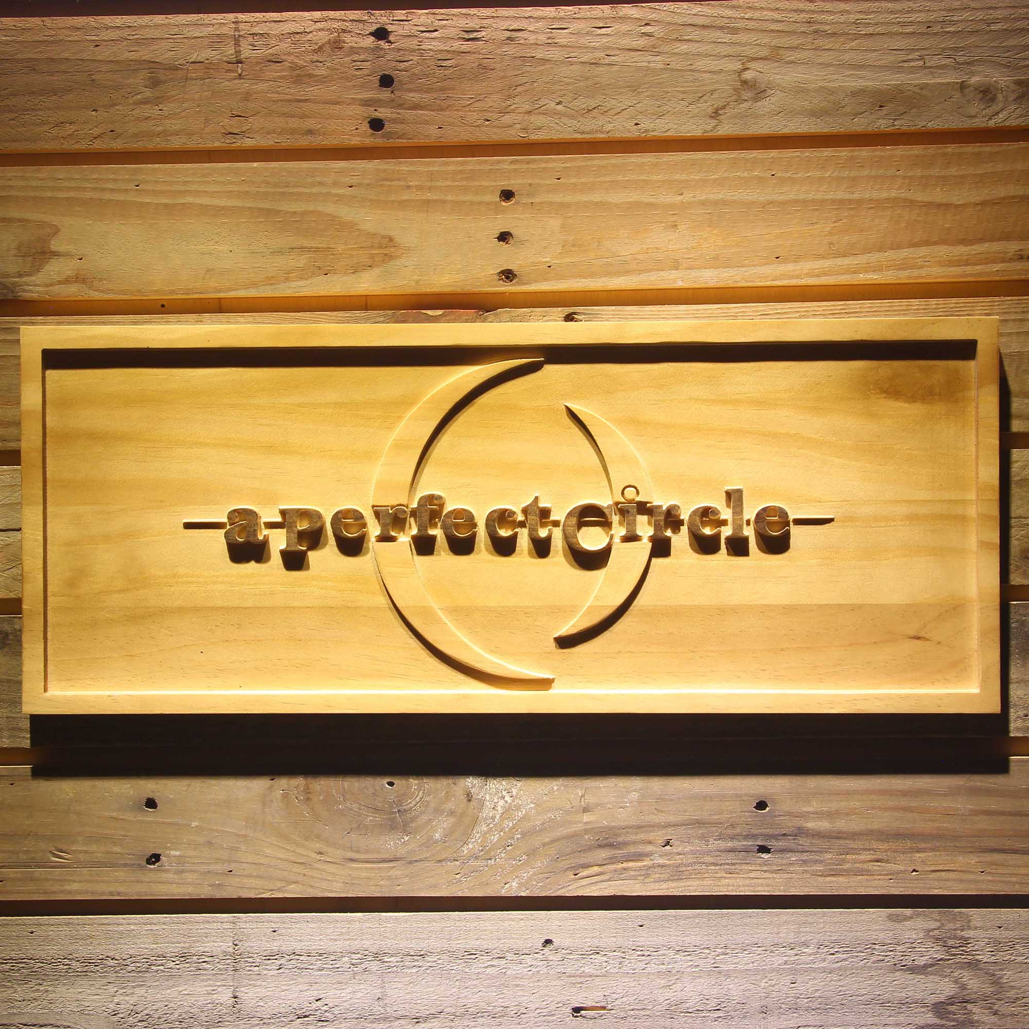 A Perfect Circle 3D Wooden Engrave Sign