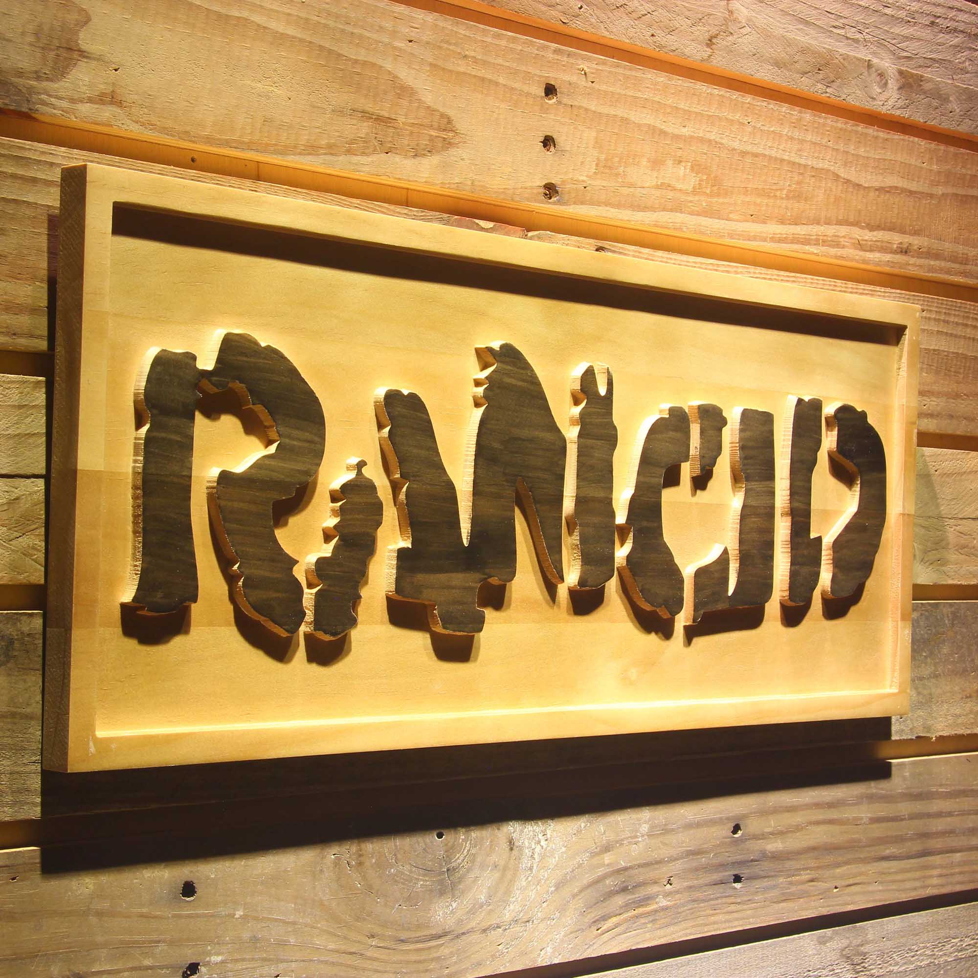 Rancid 3D Wooden Engrave Sign