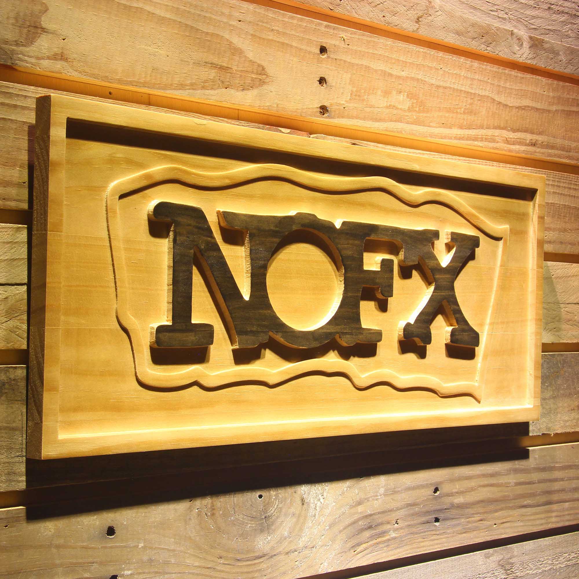 NOFX 3D Wooden Engrave Sign