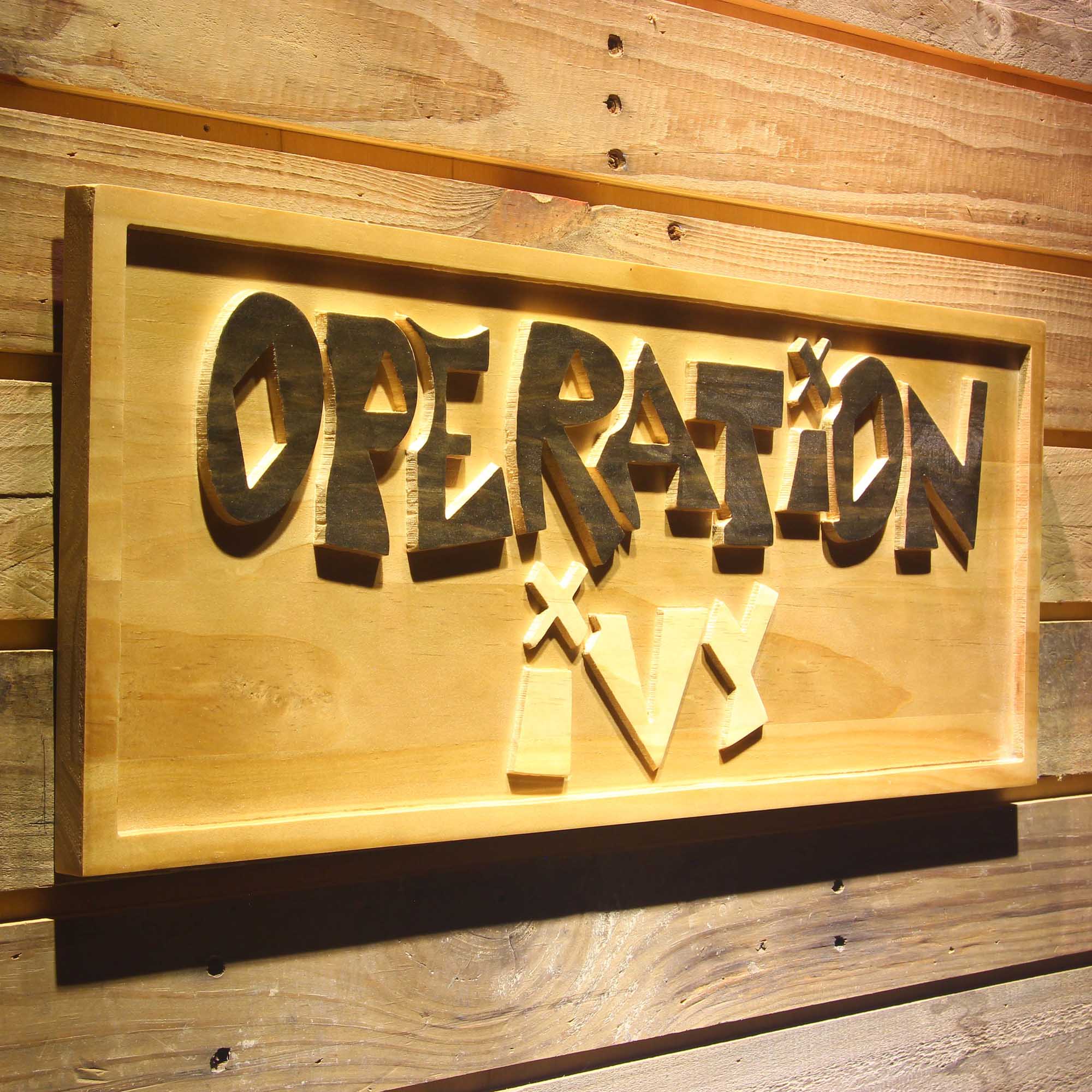 Operation Ivy 3D Wooden Engrave Sign