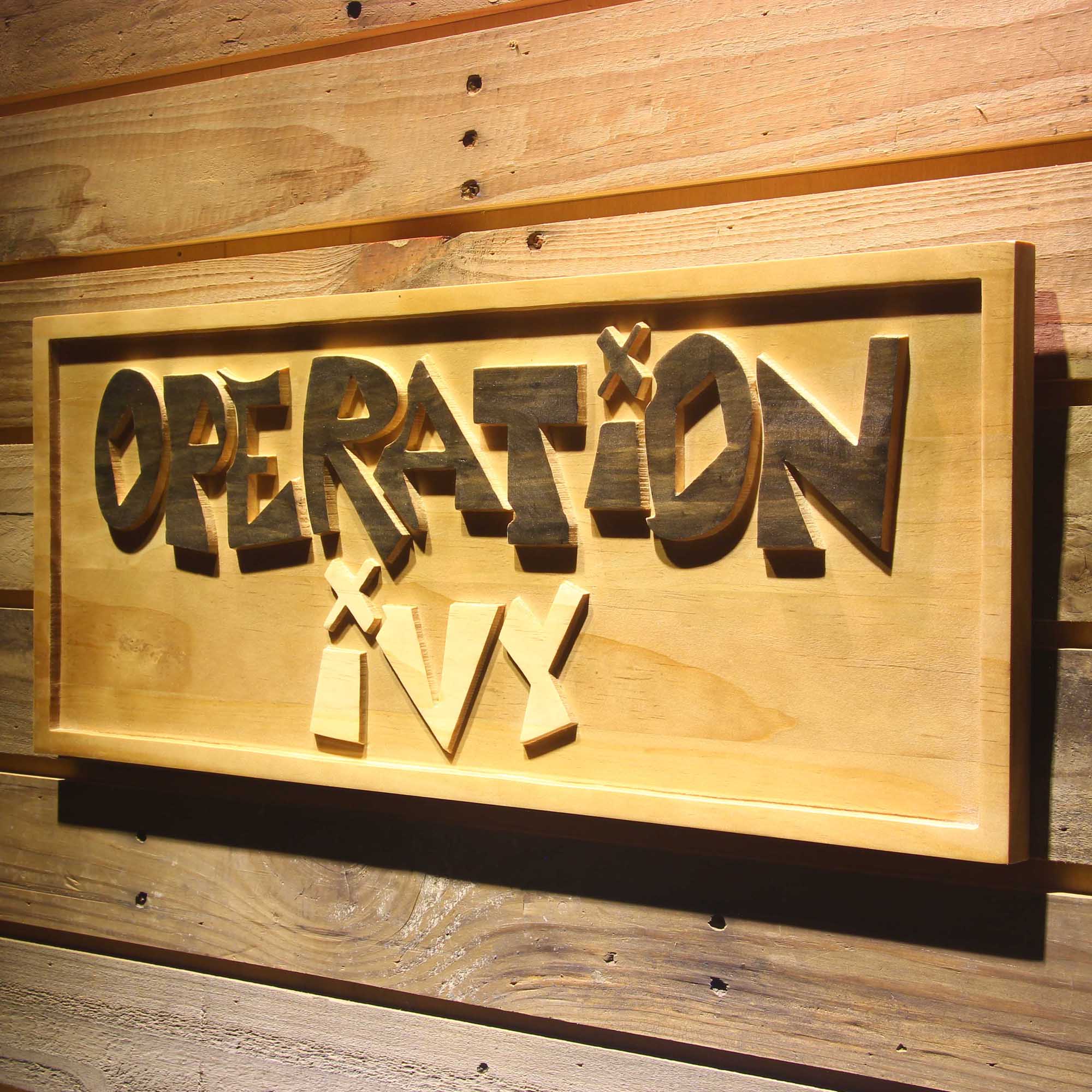 Operation Ivy 3D Wooden Engrave Sign