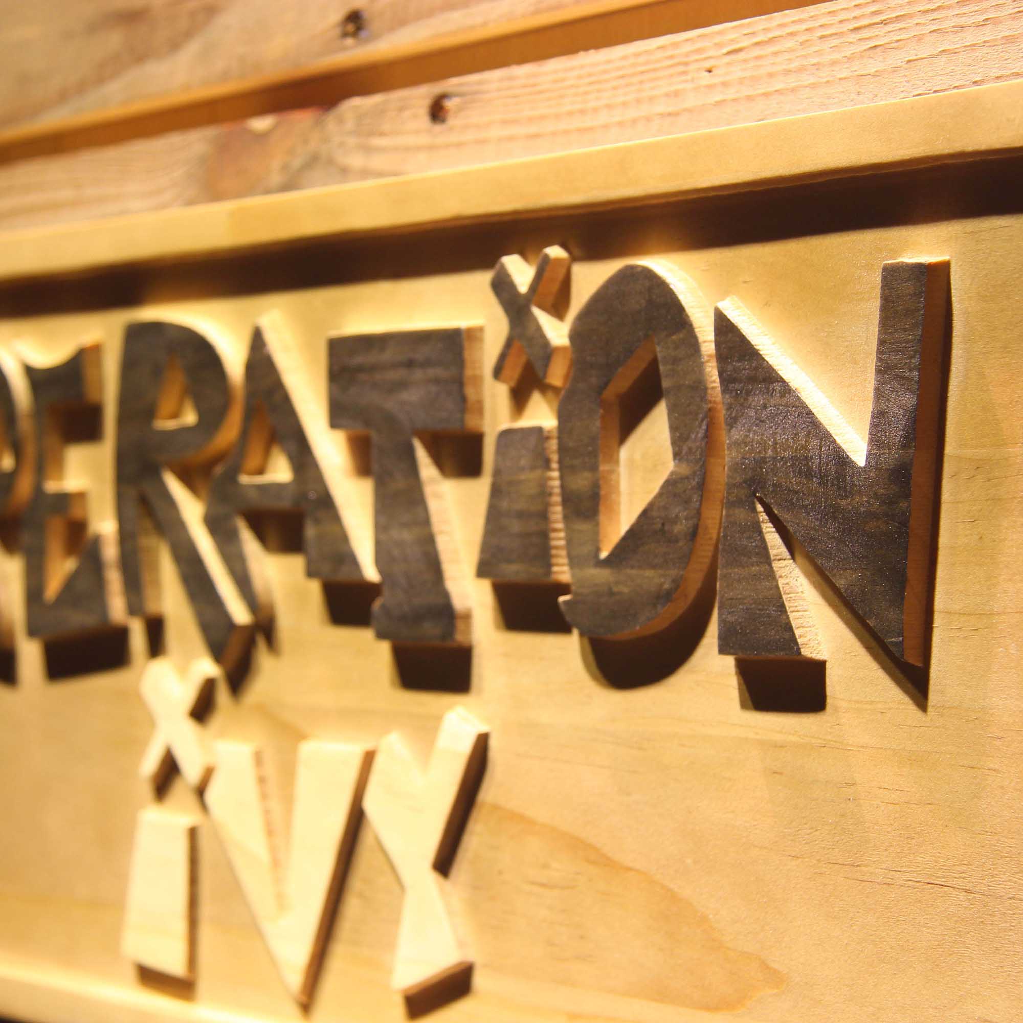 Operation Ivy 3D Wooden Engrave Sign