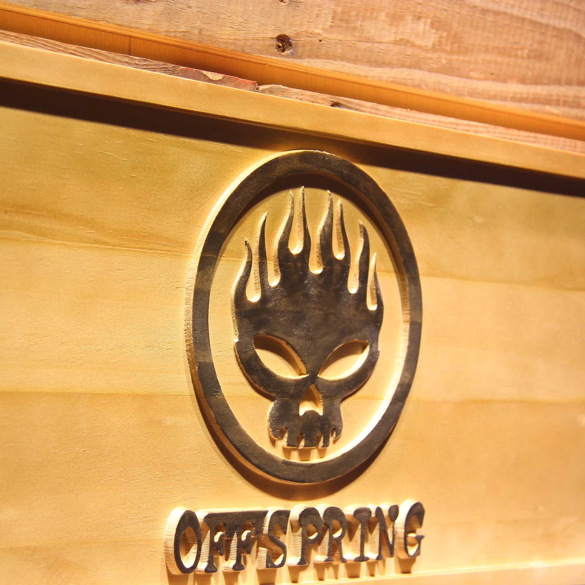 The Offspring 3D Wooden Engrave Sign