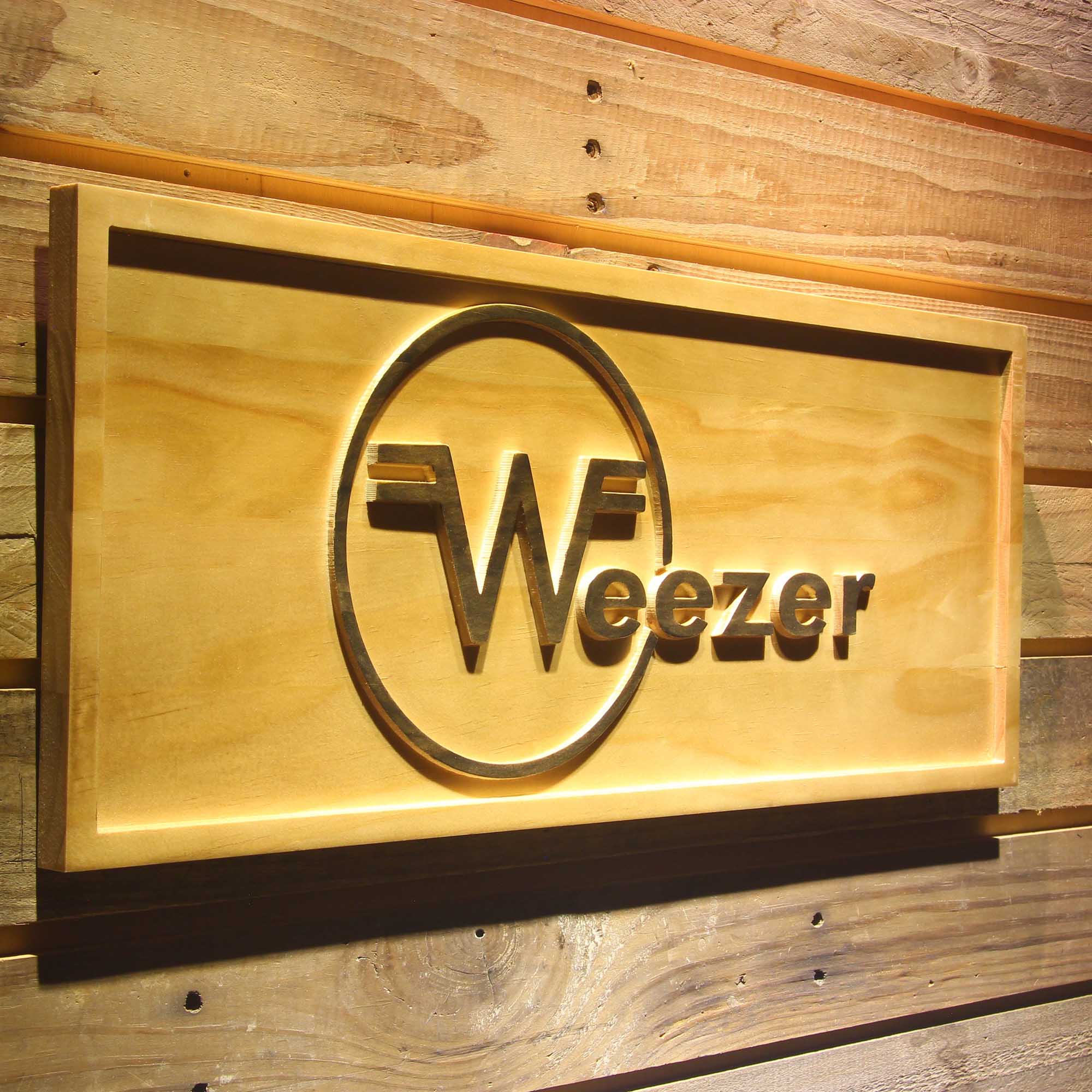 Weezer 3D Wooden Engrave Sign