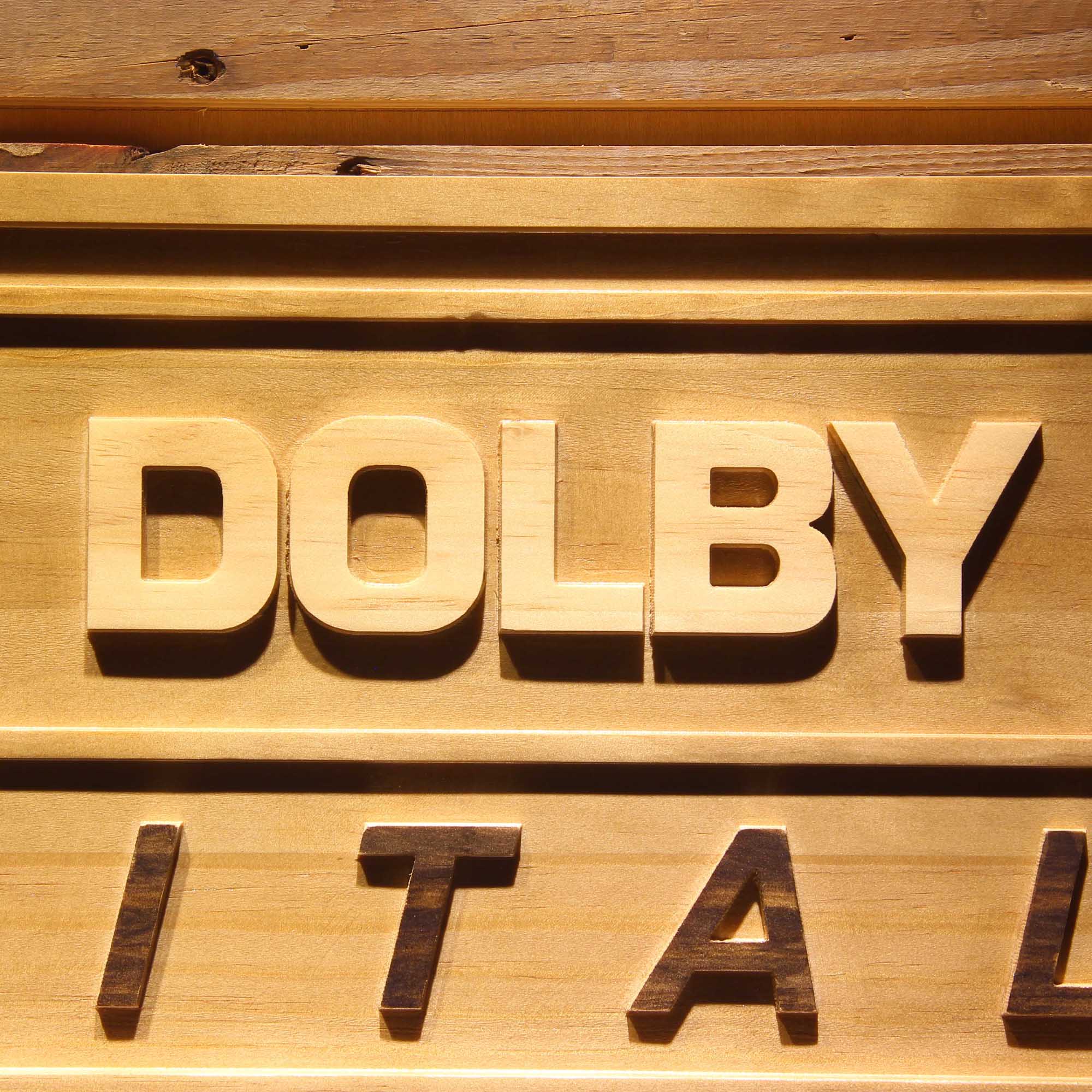 Dolby Digital 3D Wooden Engrave Sign