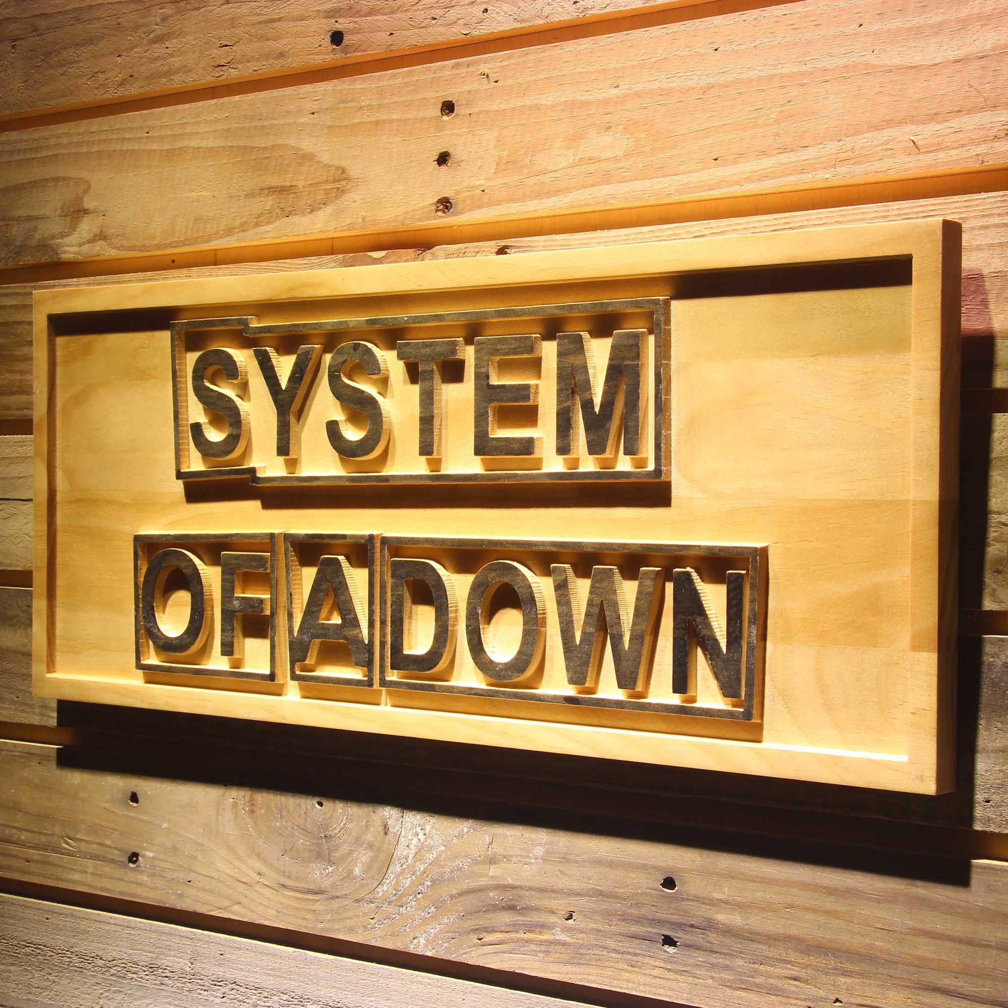 System Of A Down 3D Wooden Engrave Sign