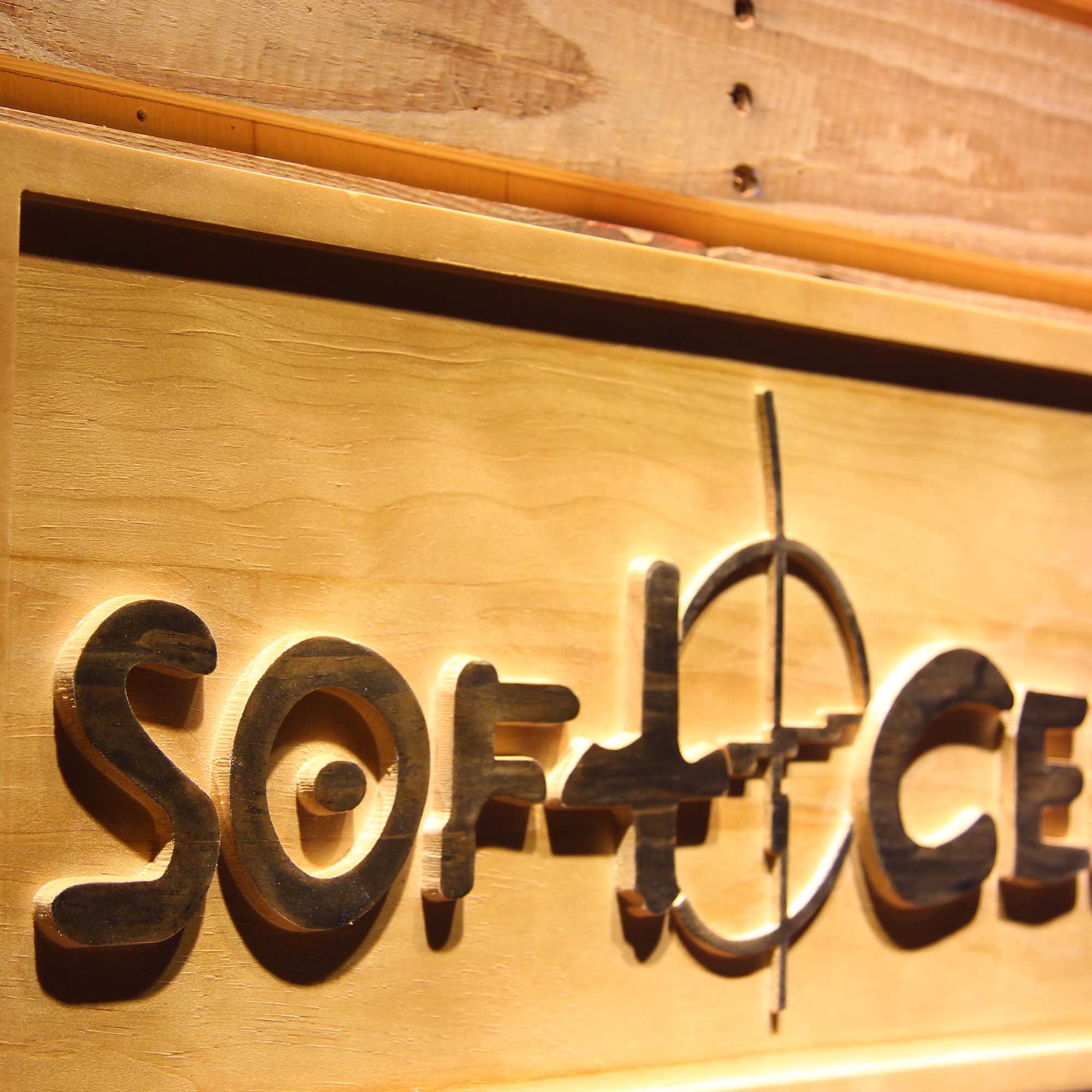 Soft Cell 3D Wooden Engrave Sign