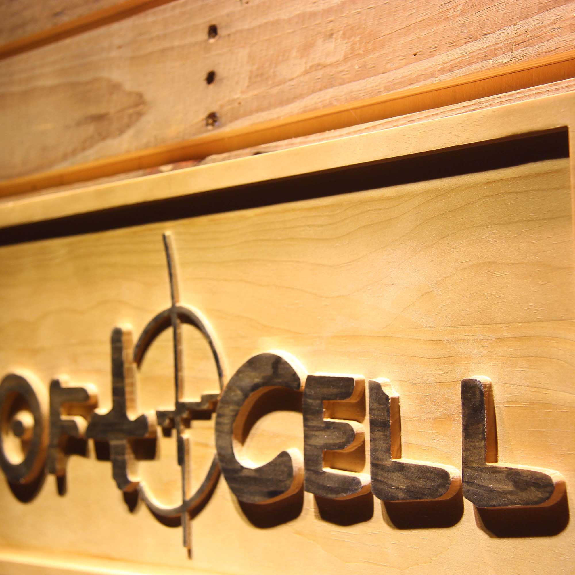 Soft Cell 3D Wooden Engrave Sign