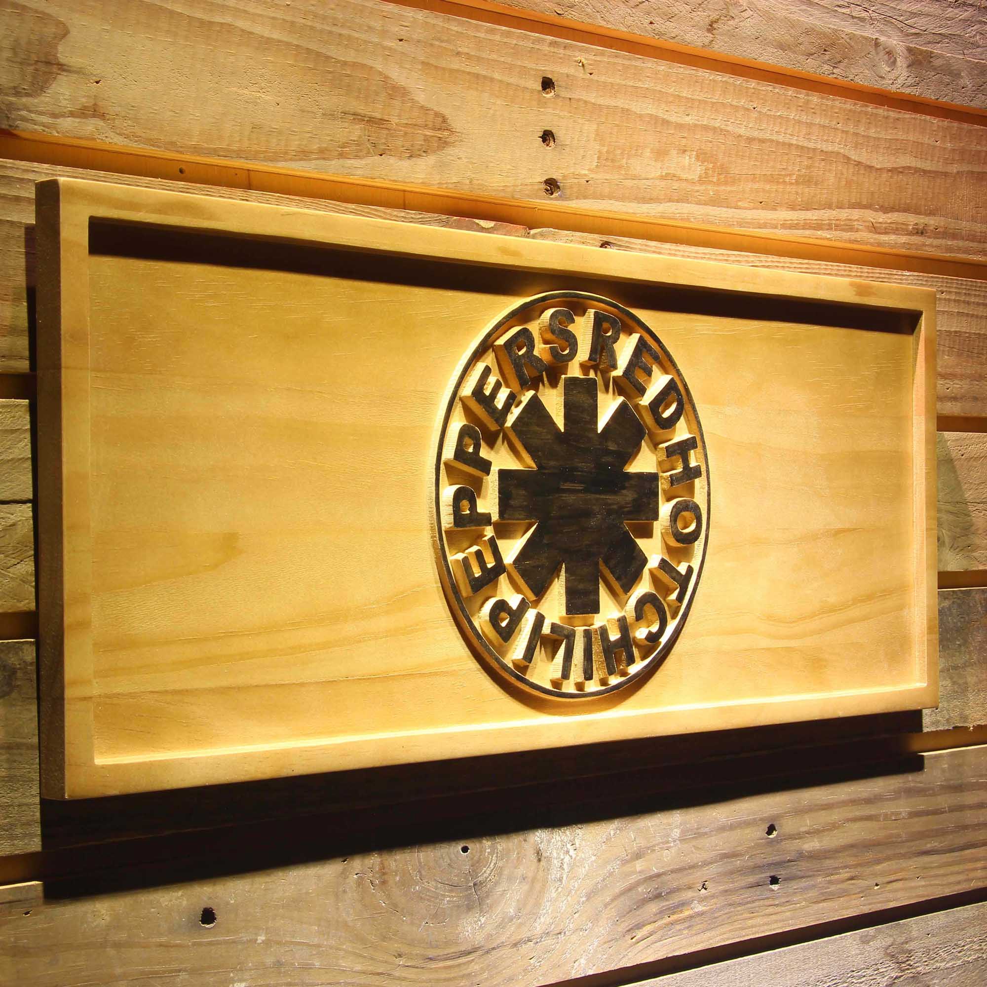 Red Hot Chili Peppers Band 3D Wooden Engrave Sign