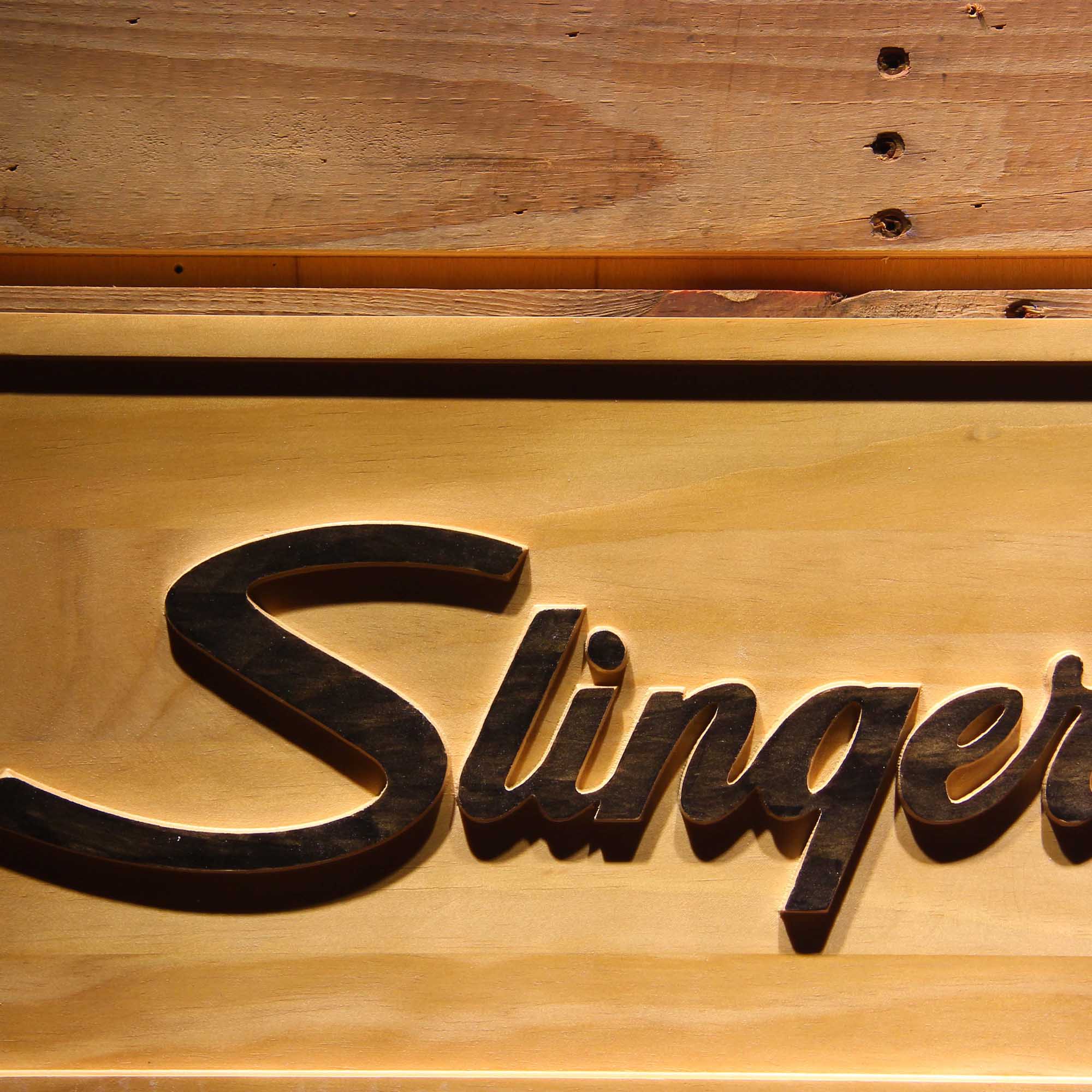 Slingerland Percussion Drums 3D Wooden Engrave Sign