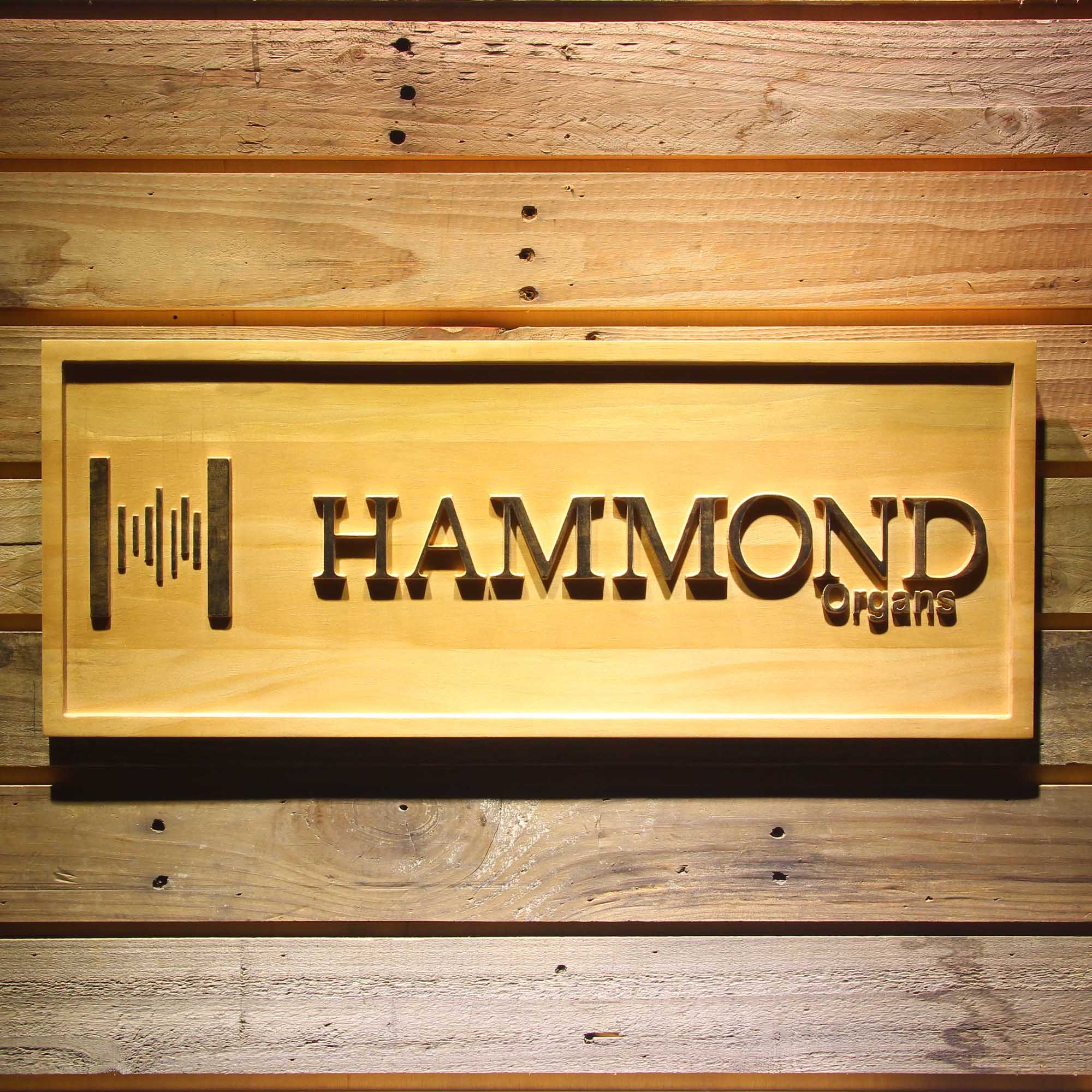 Hammond Organs Keyboards Speaker 3D Wooden Engrave Sign