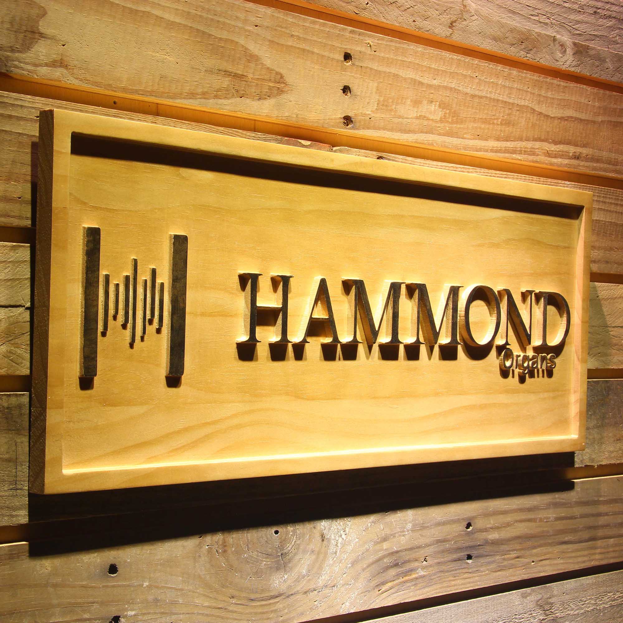 Hammond Organs Keyboards Speaker 3D Wooden Engrave Sign