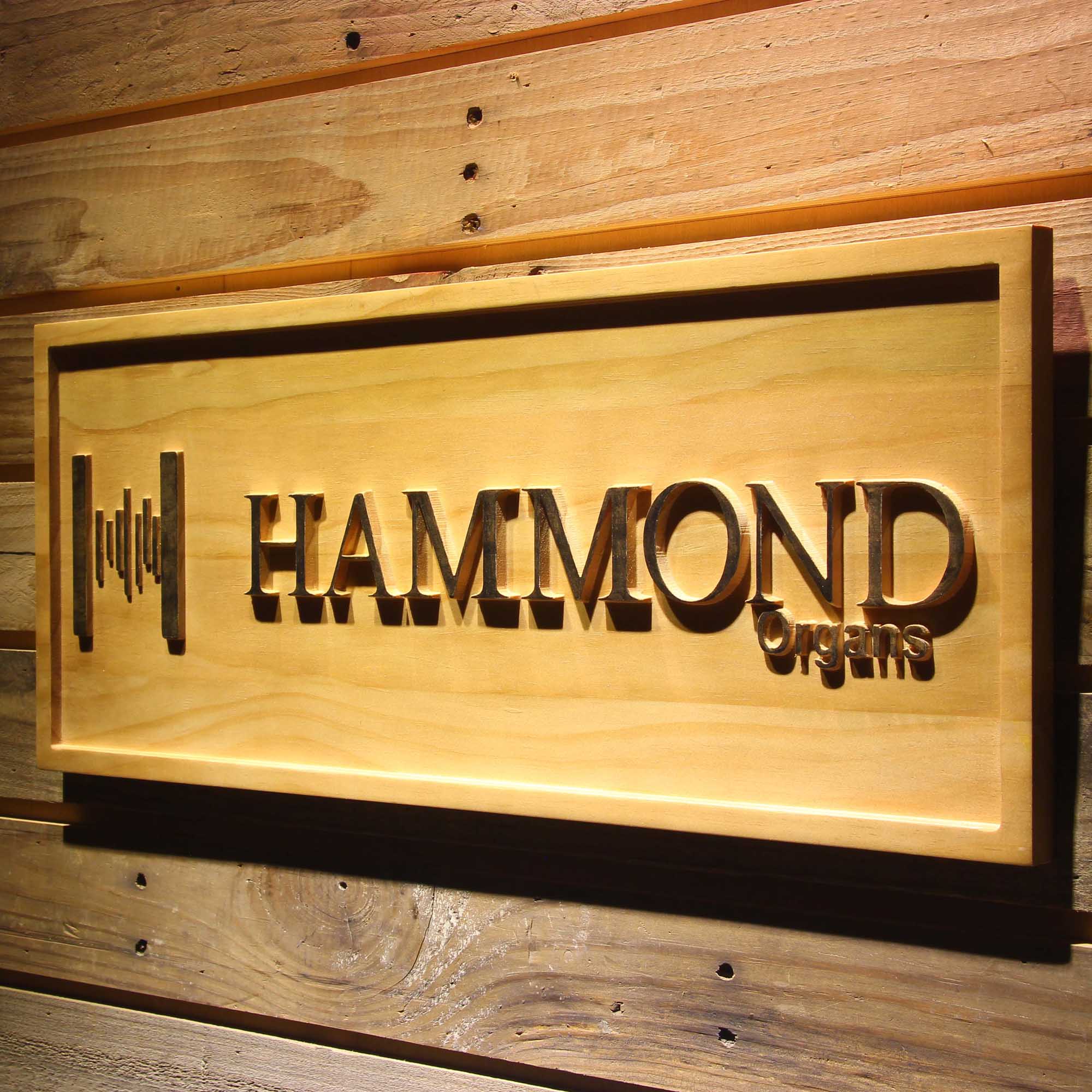 Hammond Organs Keyboards Speaker 3D Wooden Engrave Sign