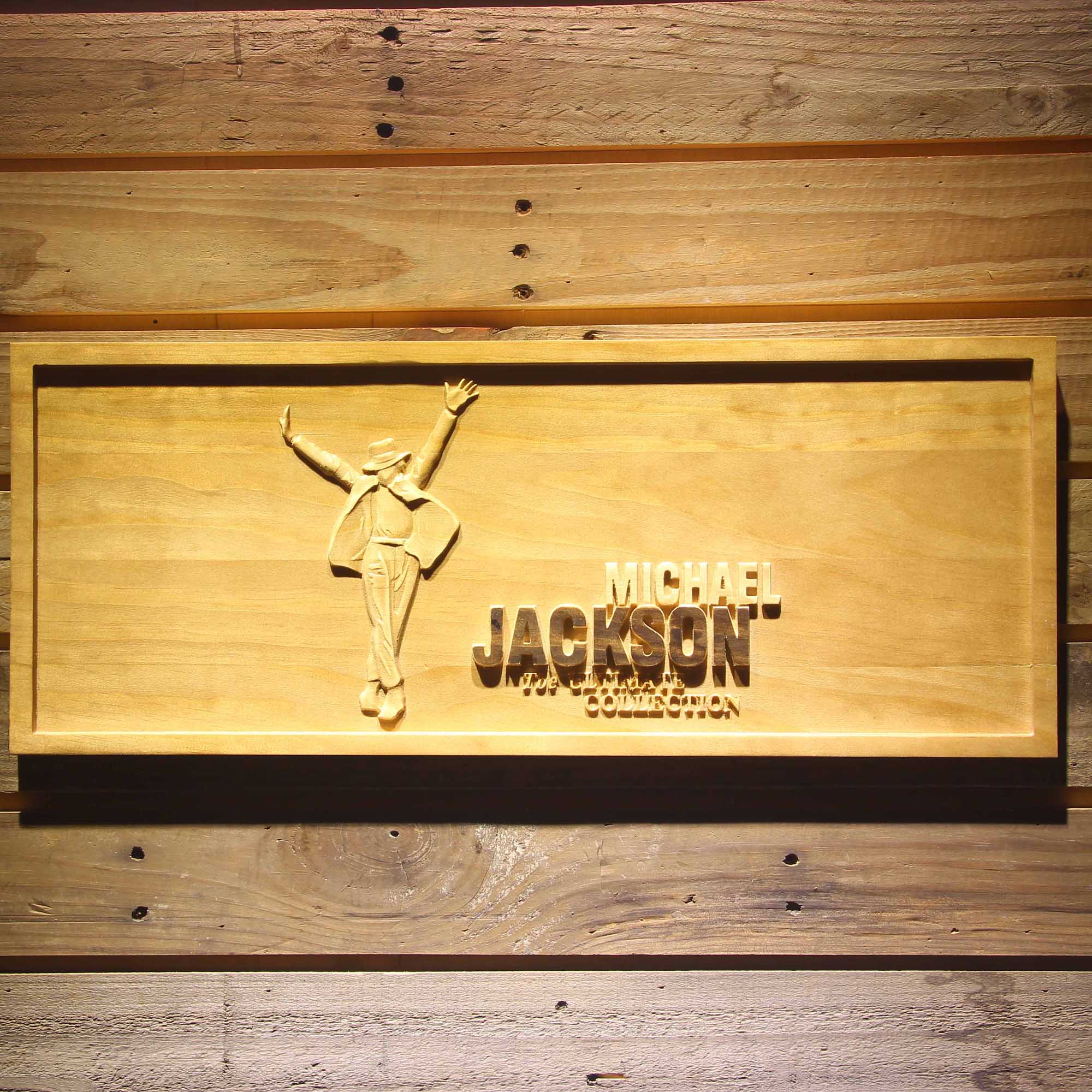 Michael Jackson Ultimate Collection 3D Wooden Engrave Sign