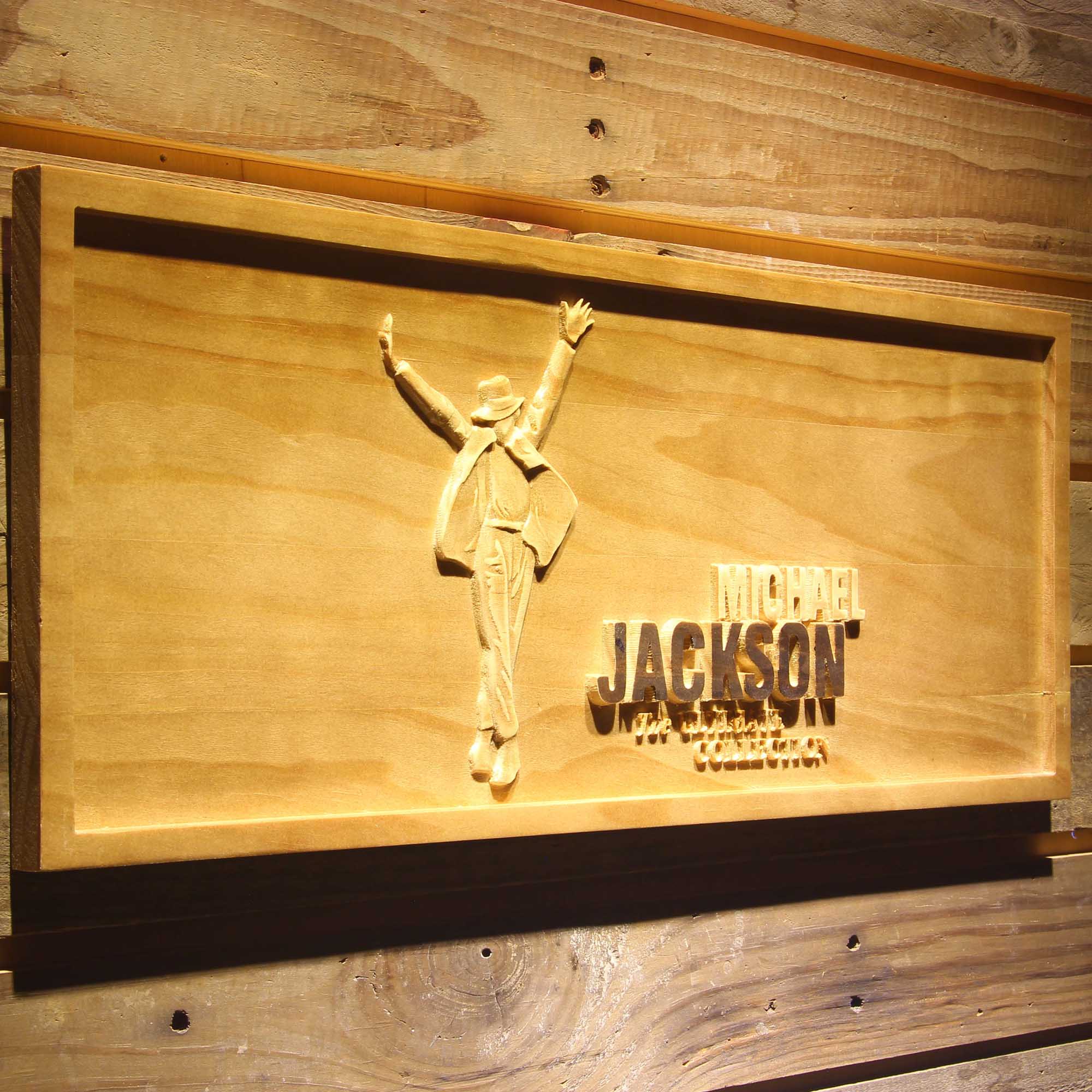 Michael Jackson Ultimate Collection 3D Wooden Engrave Sign