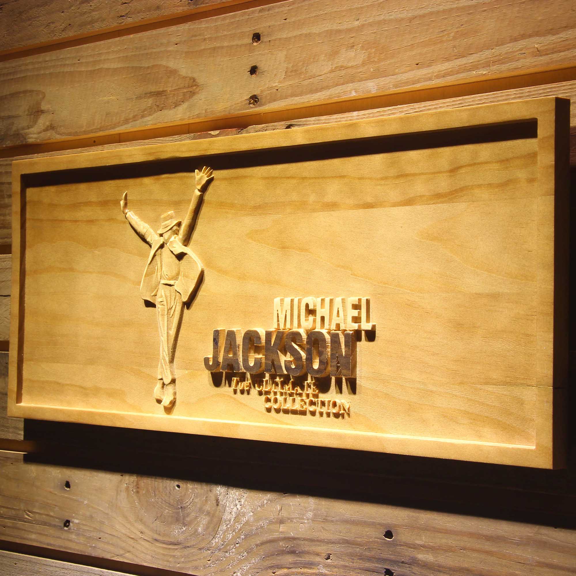 Michael Jackson Ultimate Collection 3D Wooden Engrave Sign