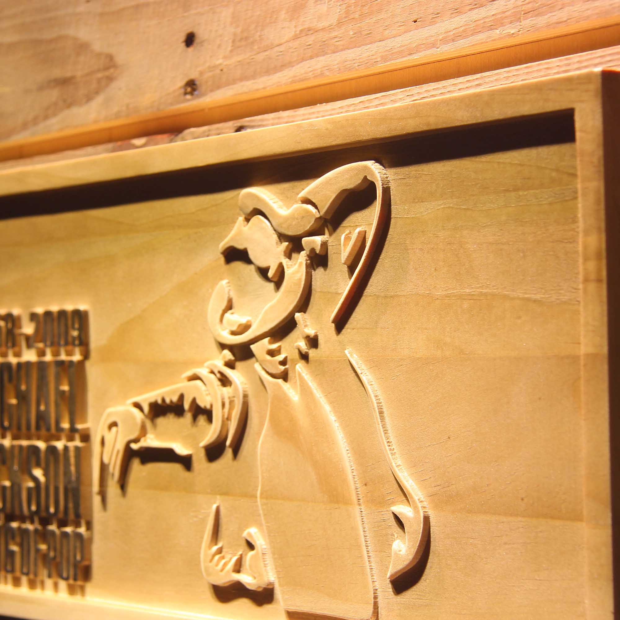 Michael Jackson King of Pop 3D Wooden Engrave Sign