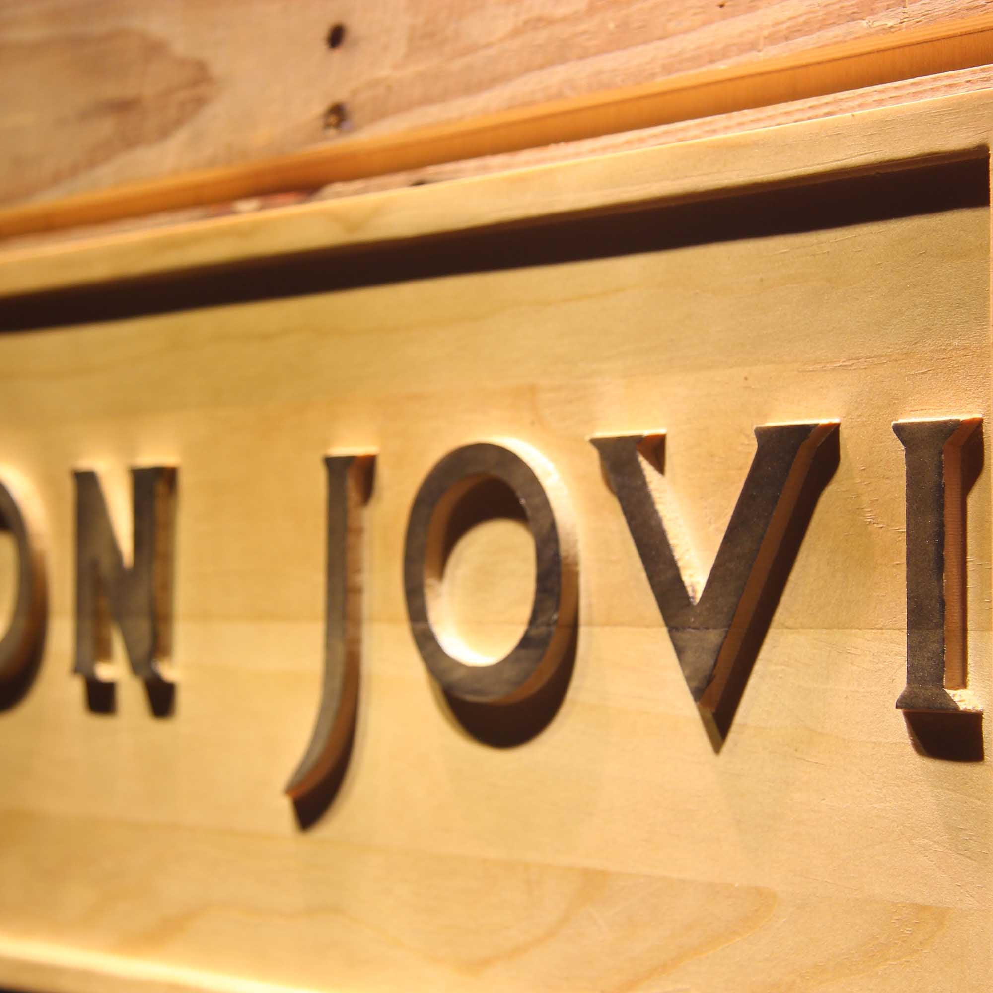 Bon Jovi 3D Wooden Engrave Sign