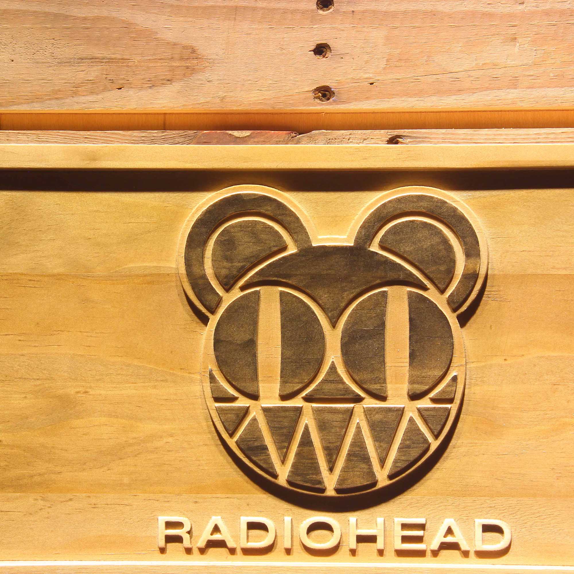 Radiohead Band 3D Wooden Engrave Sign