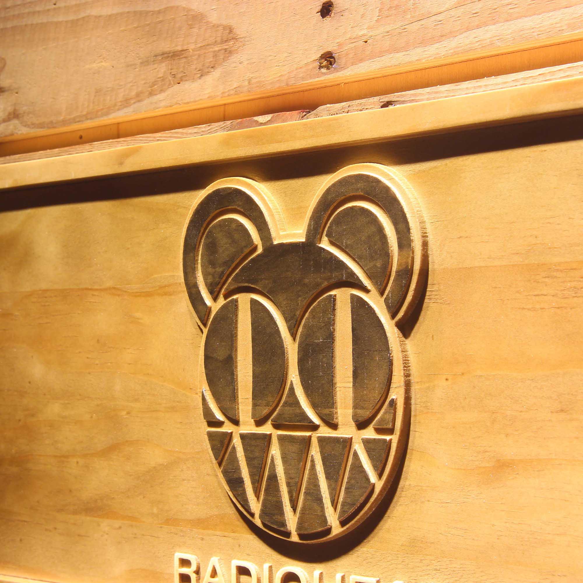 Radiohead Band 3D Wooden Engrave Sign