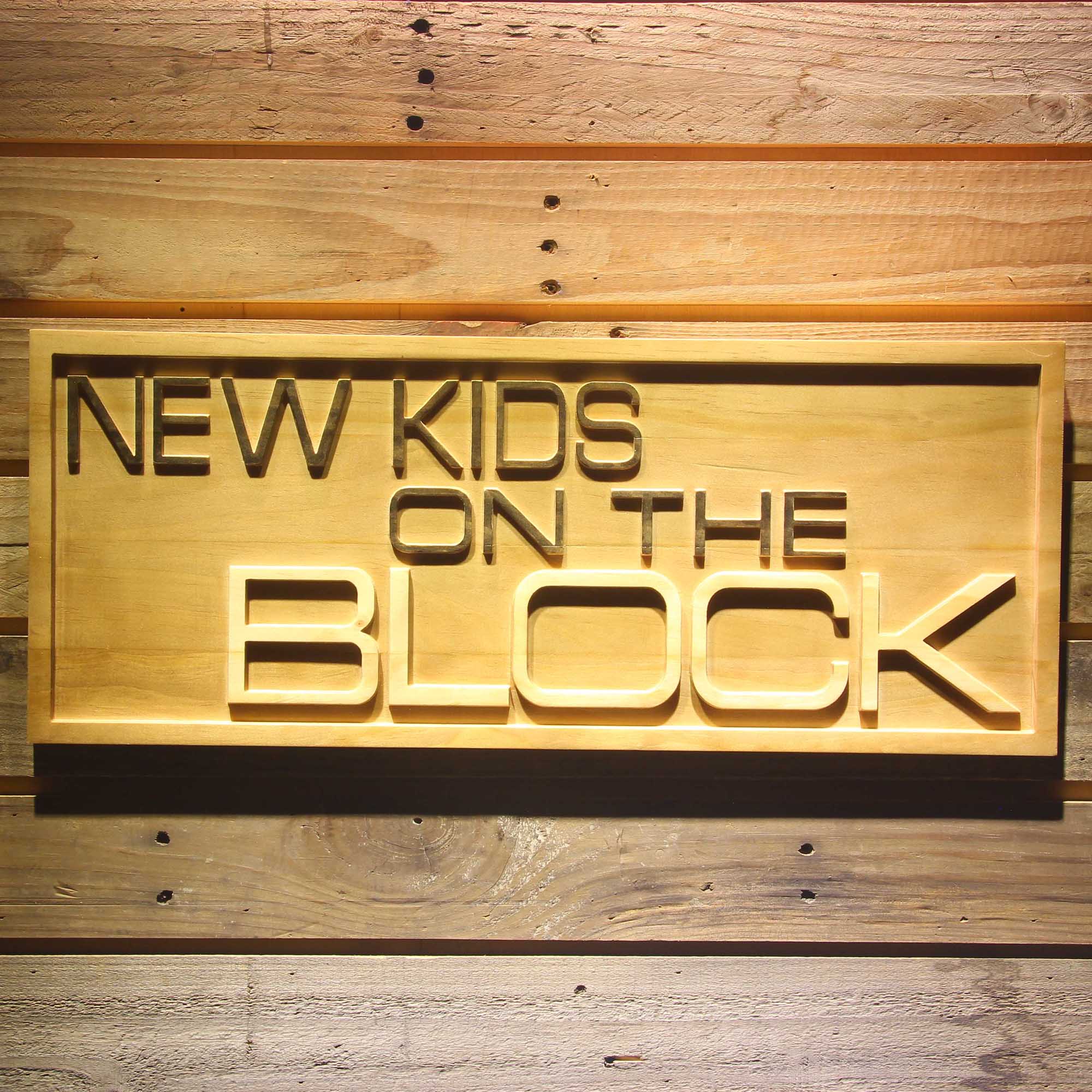 NKOTB New Kids On The Block 3D Wooden Engrave Sign