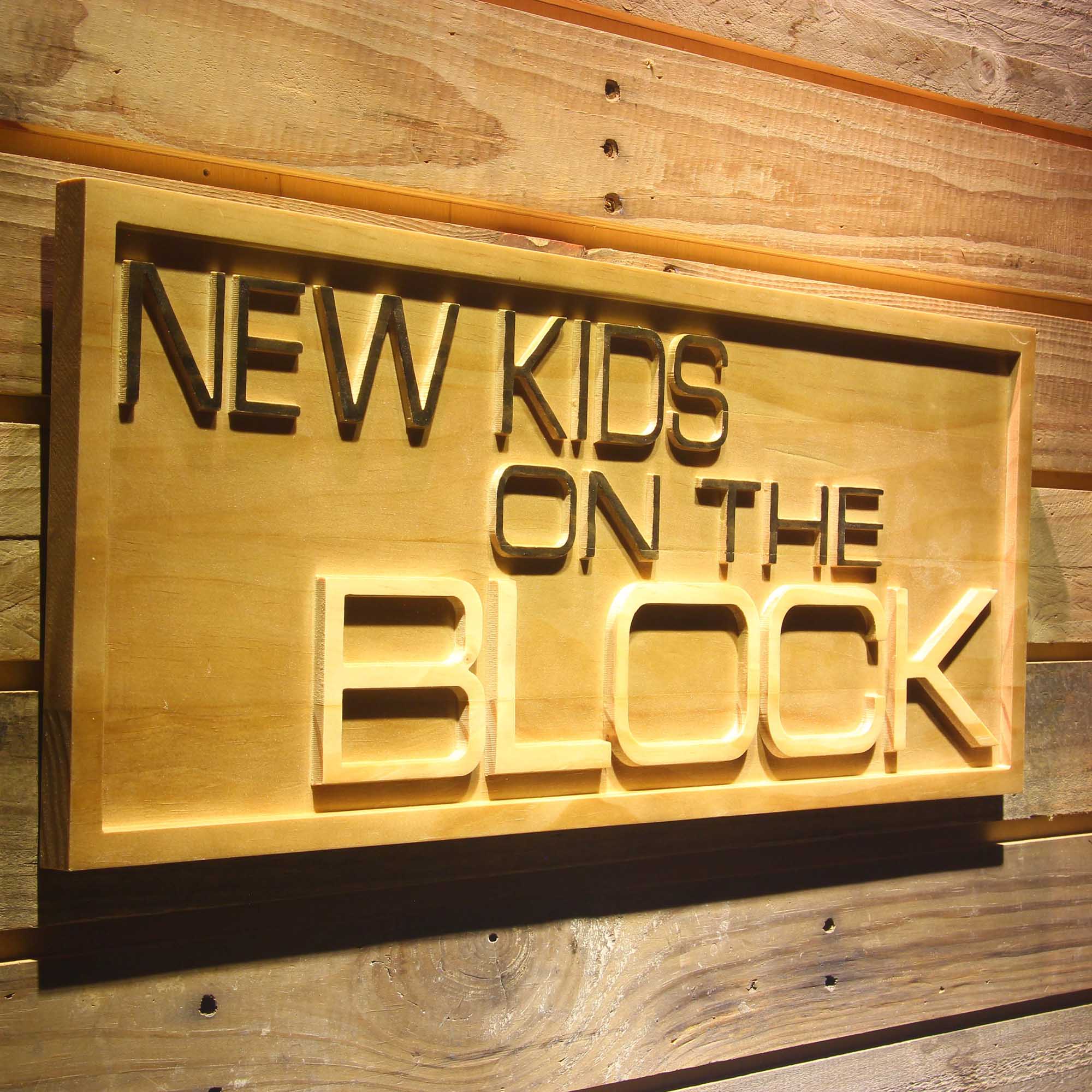 NKOTB New Kids On The Block 3D Wooden Engrave Sign