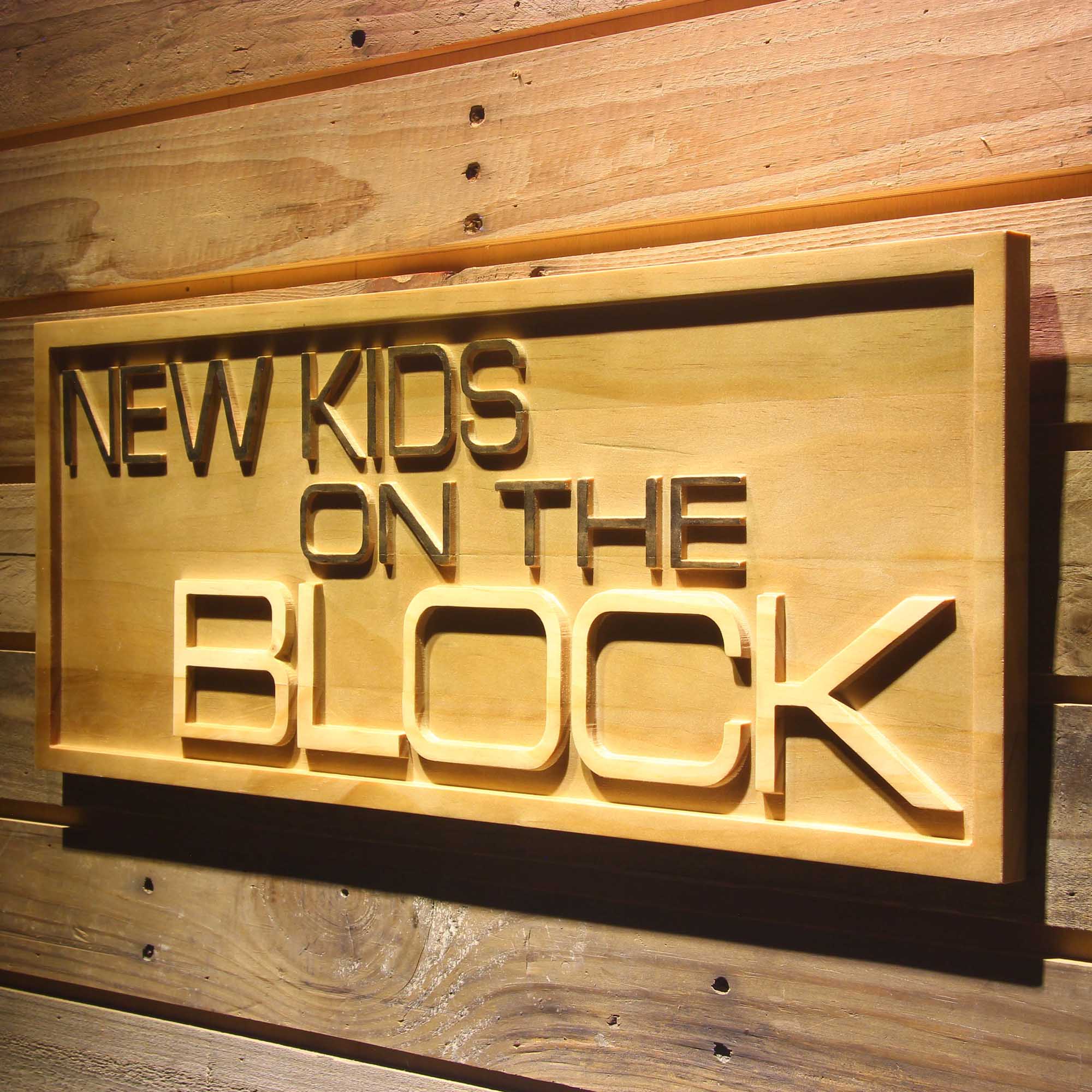 NKOTB New Kids On The Block 3D Wooden Engrave Sign