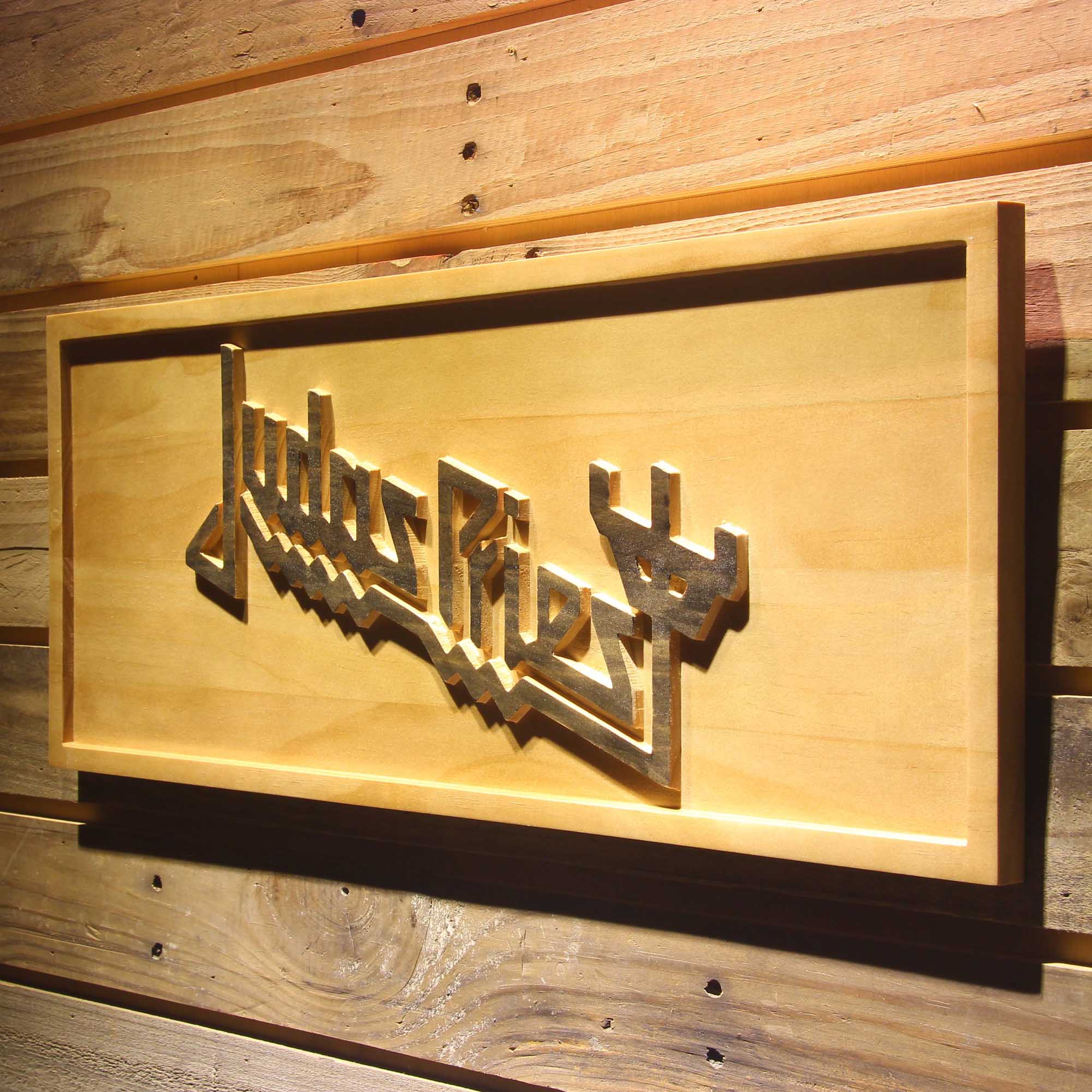 Judas Priest Music 3D Wooden Engrave Sign