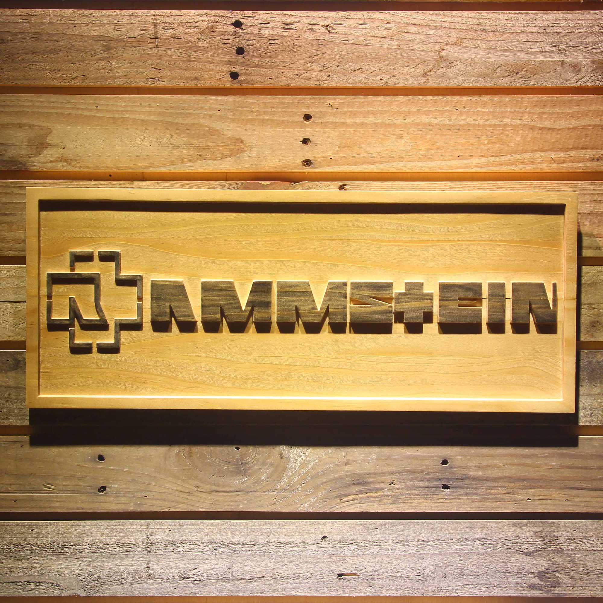 Rammstein Band 3D Wooden Engrave Sign