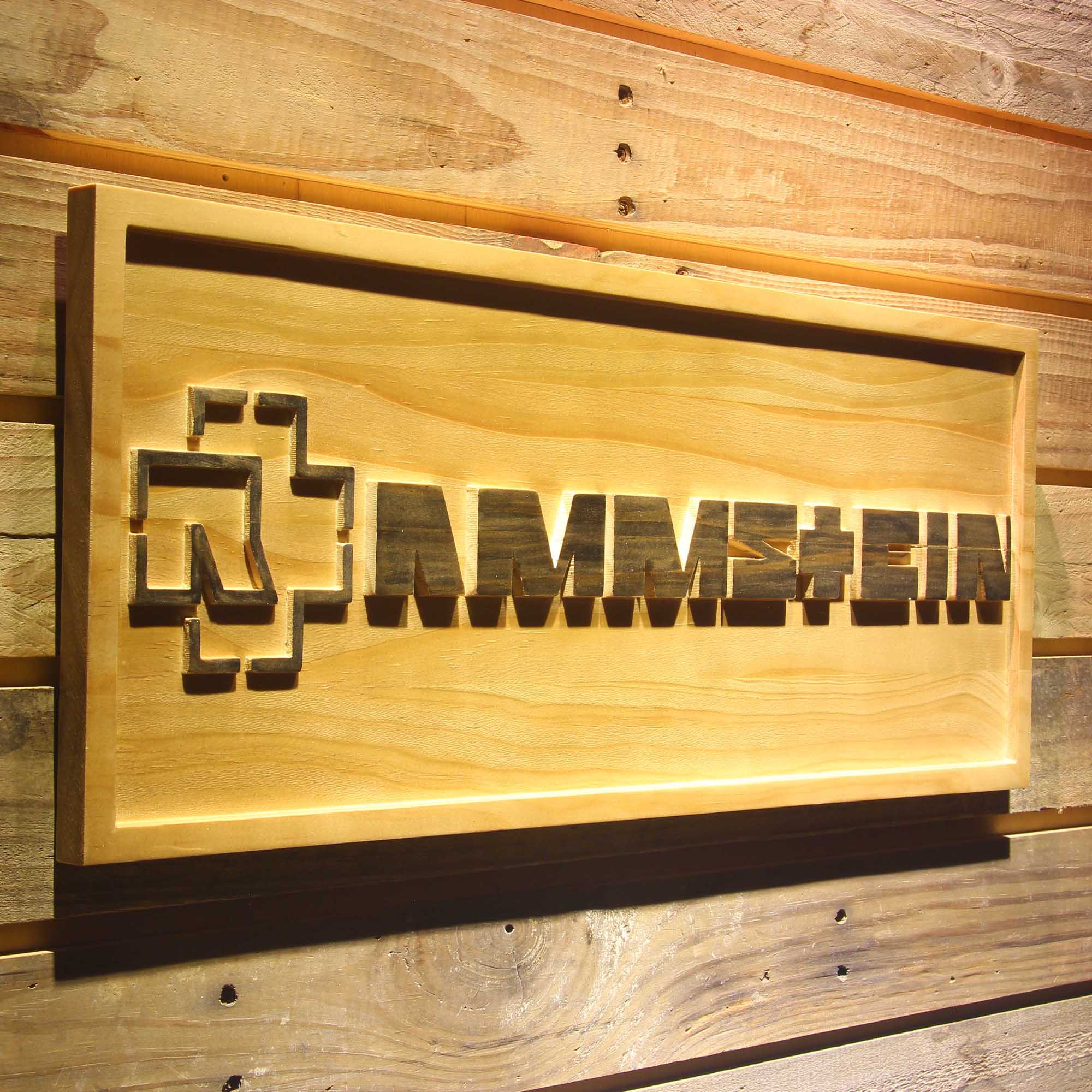 Rammstein Band 3D Wooden Engrave Sign