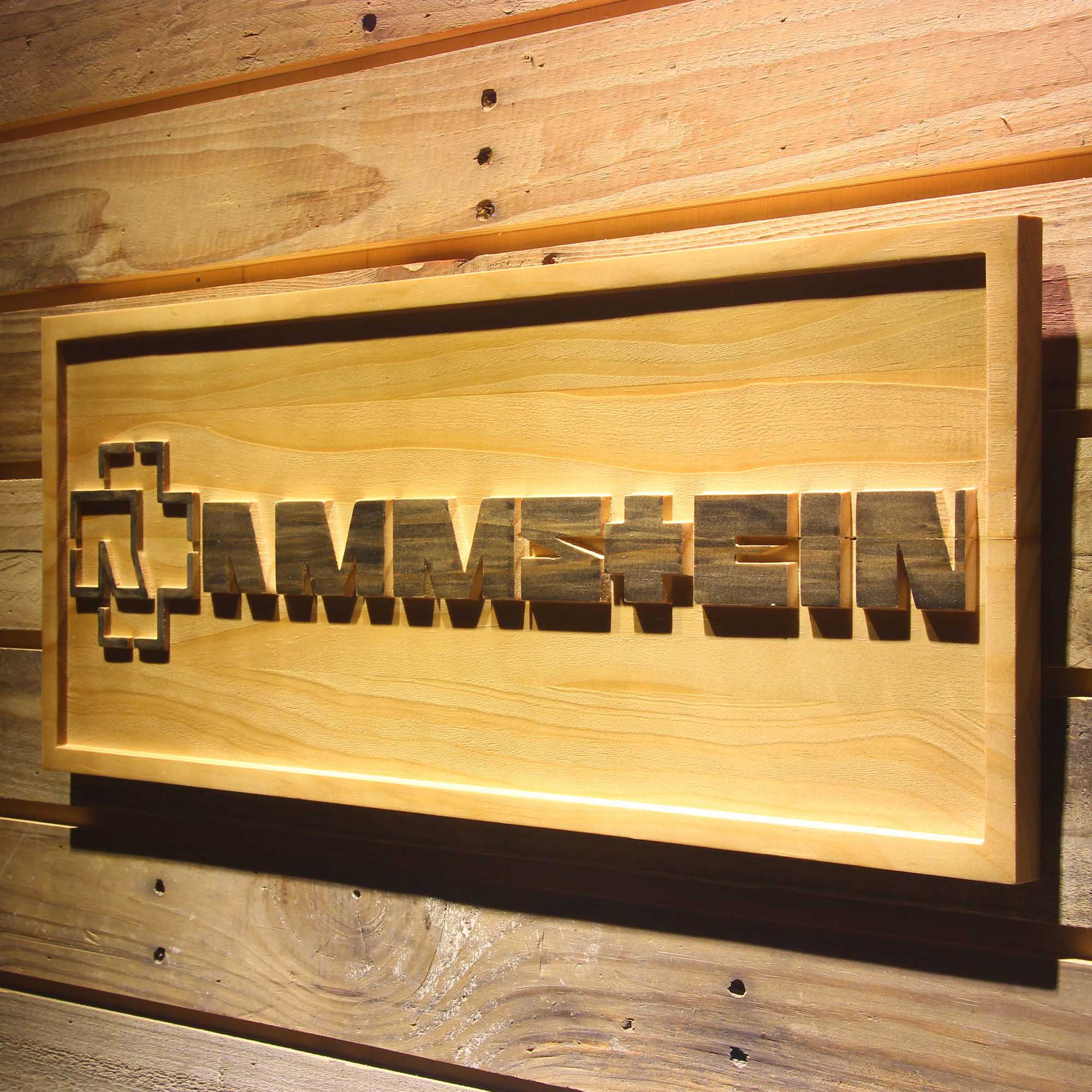 Rammstein Band 3D Wooden Engrave Sign