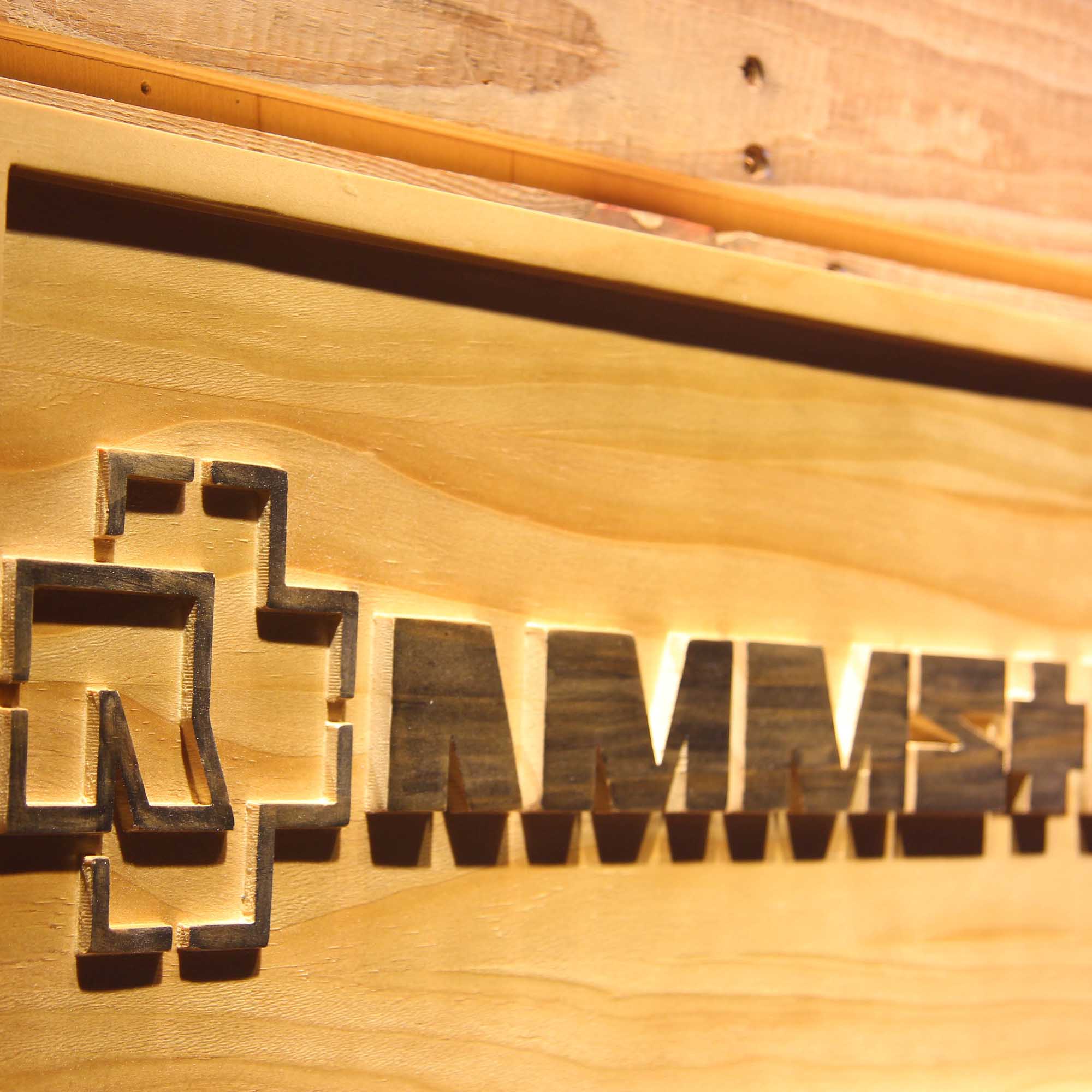 Rammstein Band 3D Wooden Engrave Sign