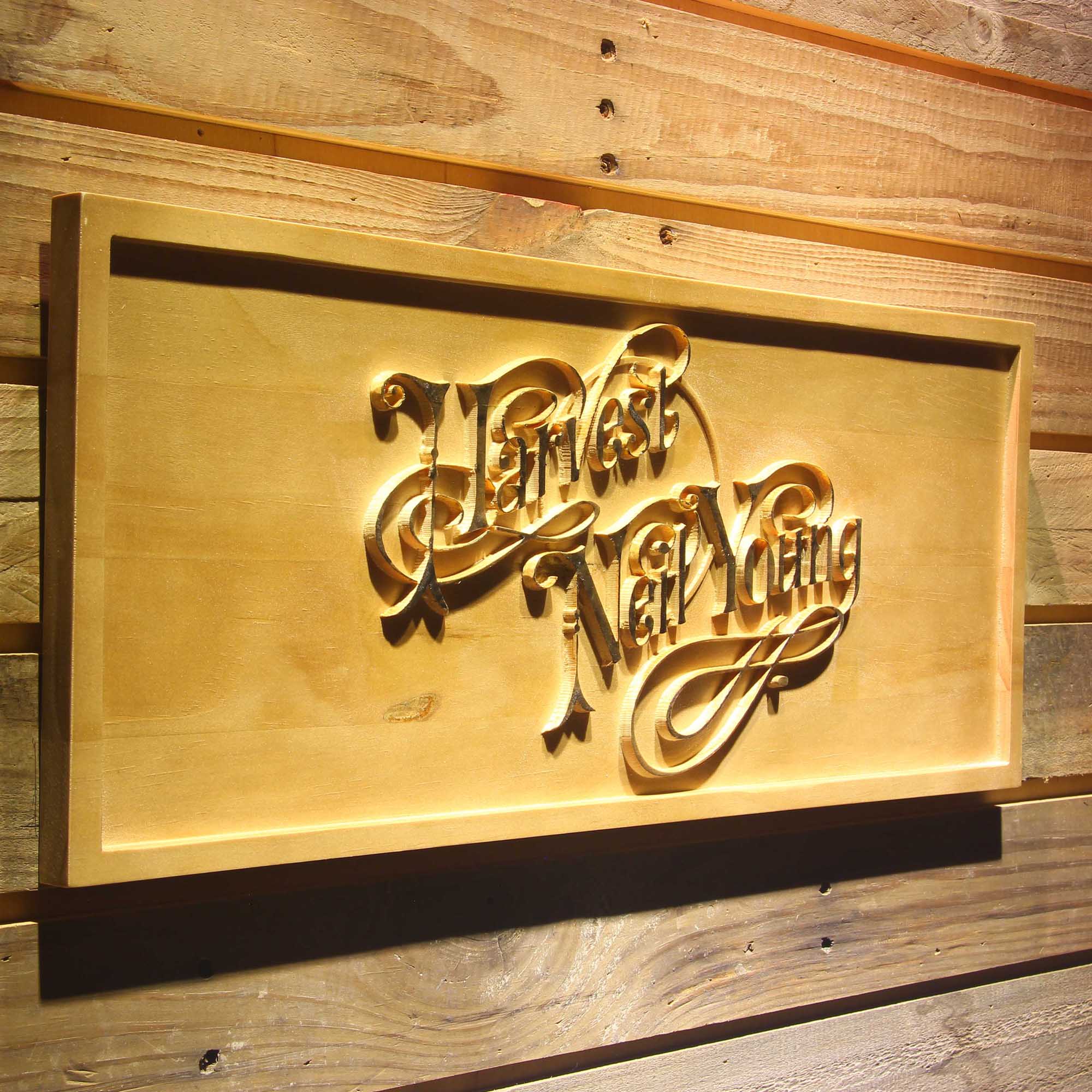 Neil Young Harvest 3D Wooden Engrave Sign