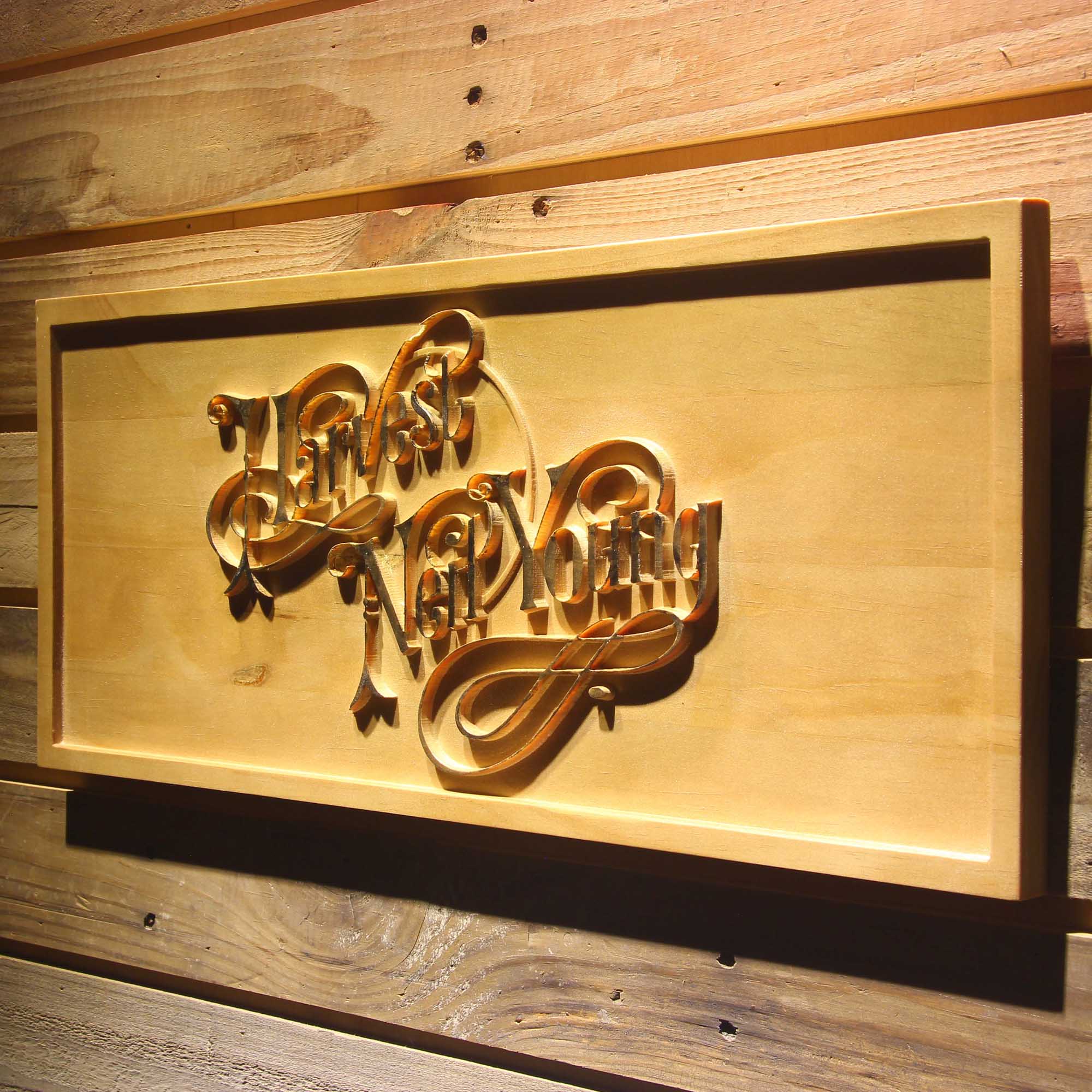 Neil Young Harvest 3D Wooden Engrave Sign