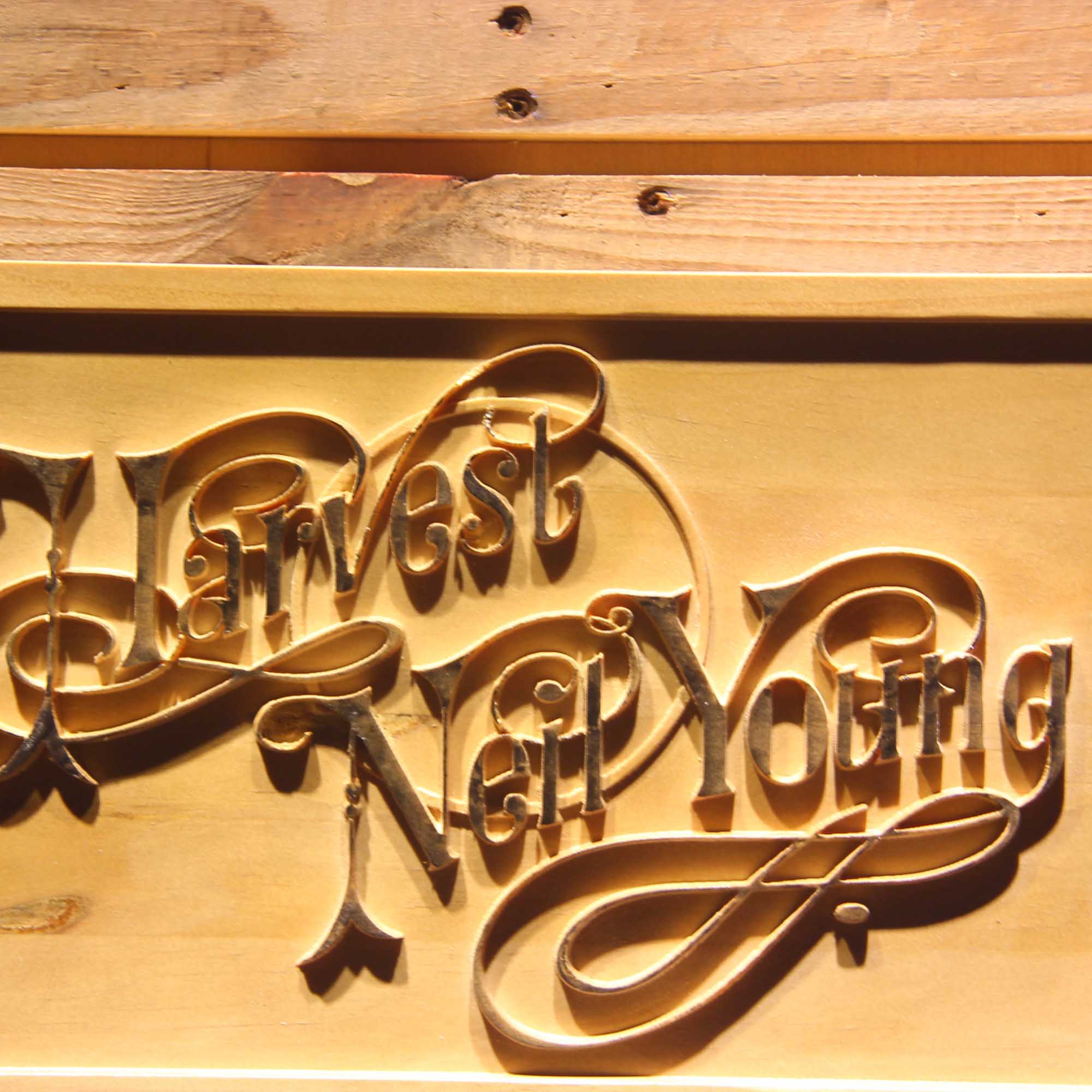 Neil Young Harvest 3D Wooden Engrave Sign