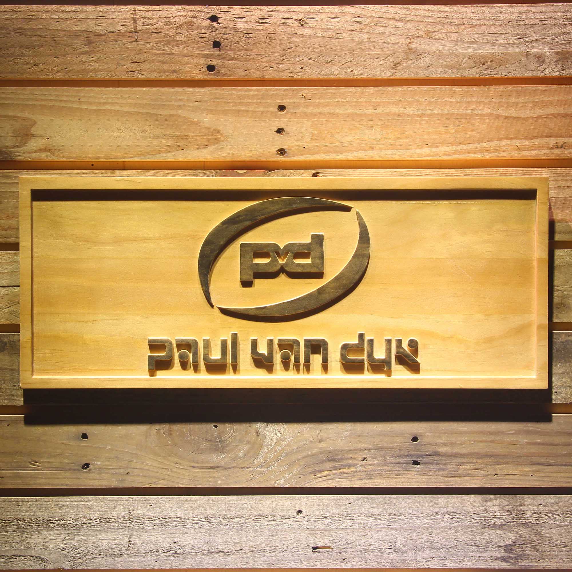 Paul Van Dyk DJ 3D Wooden Engrave Sign