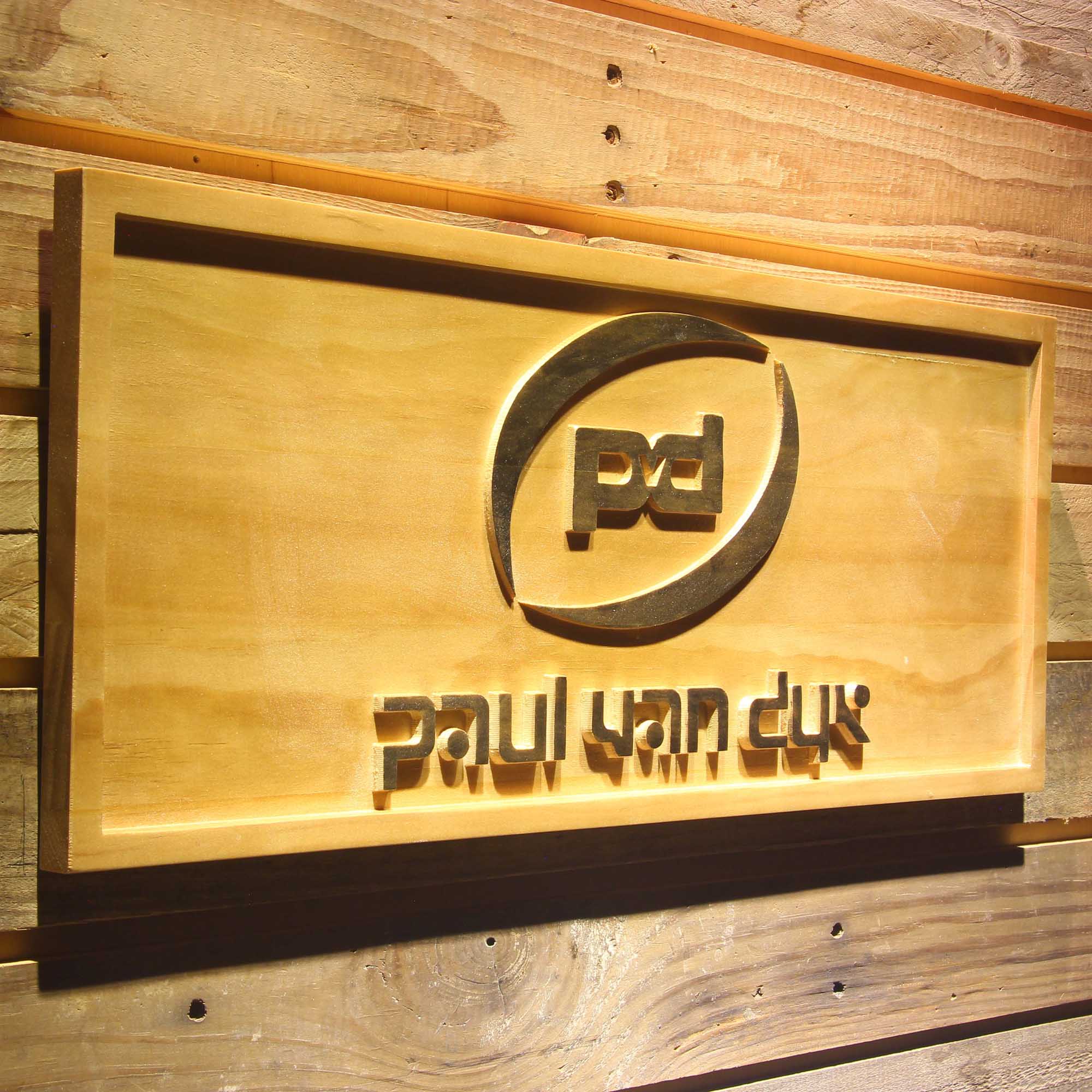 Paul Van Dyk DJ 3D Wooden Engrave Sign