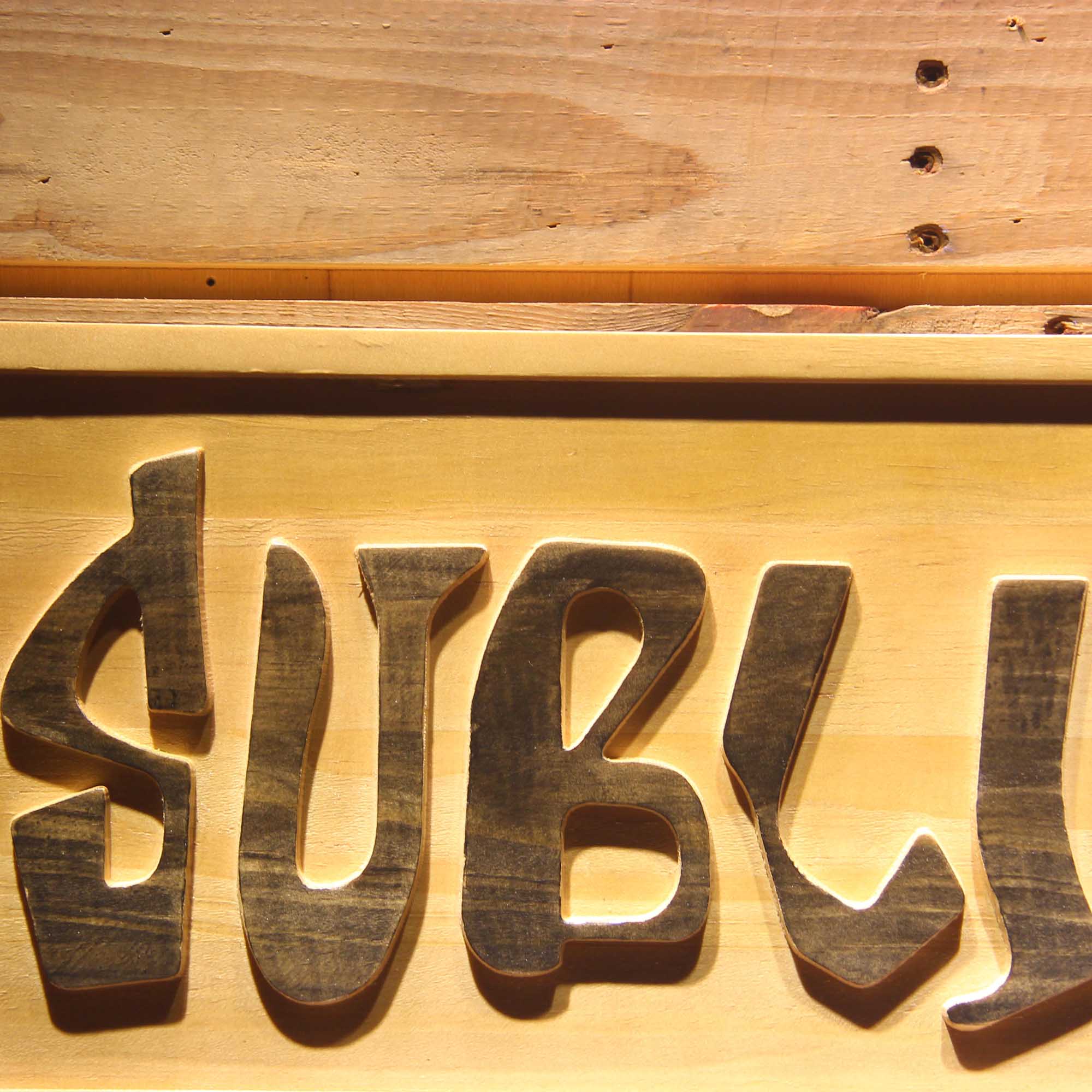 Sublime Band 3D Wooden Engrave Sign