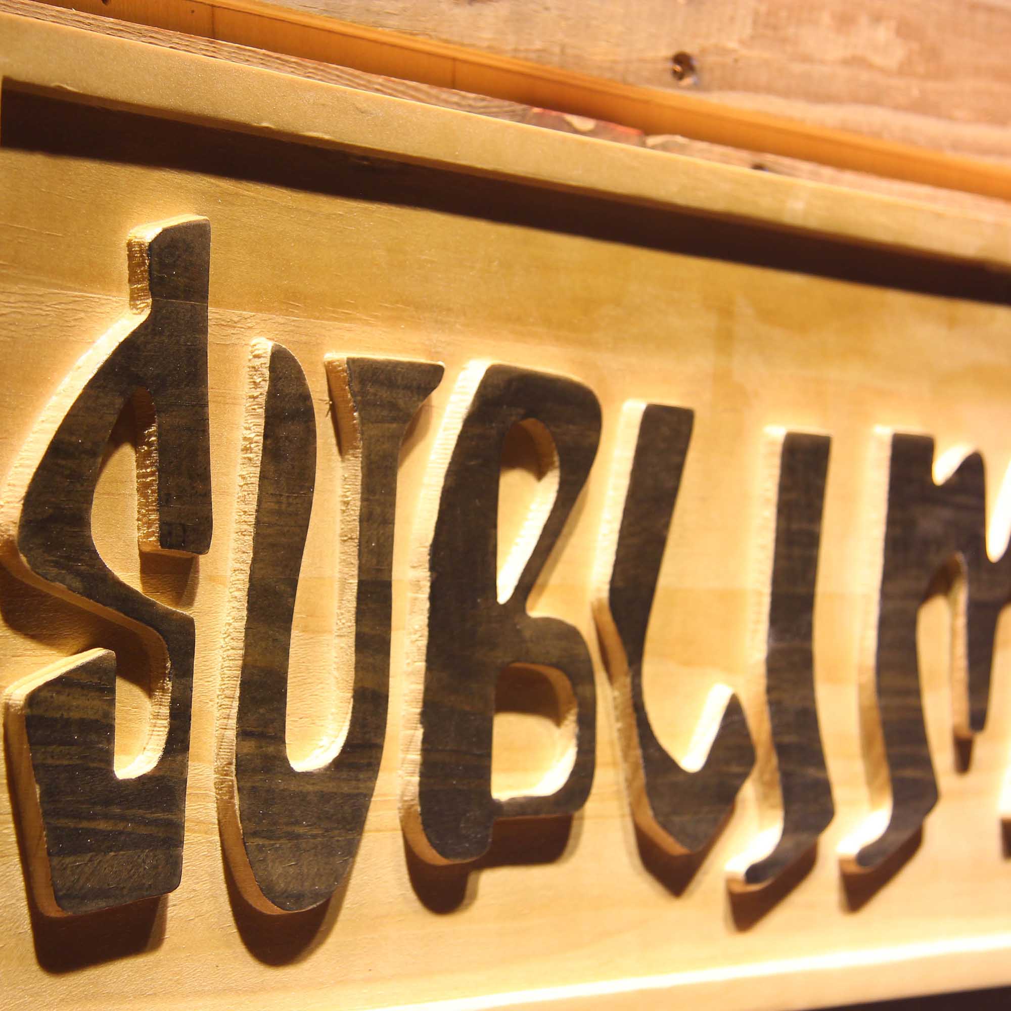 Sublime Band 3D Wooden Engrave Sign