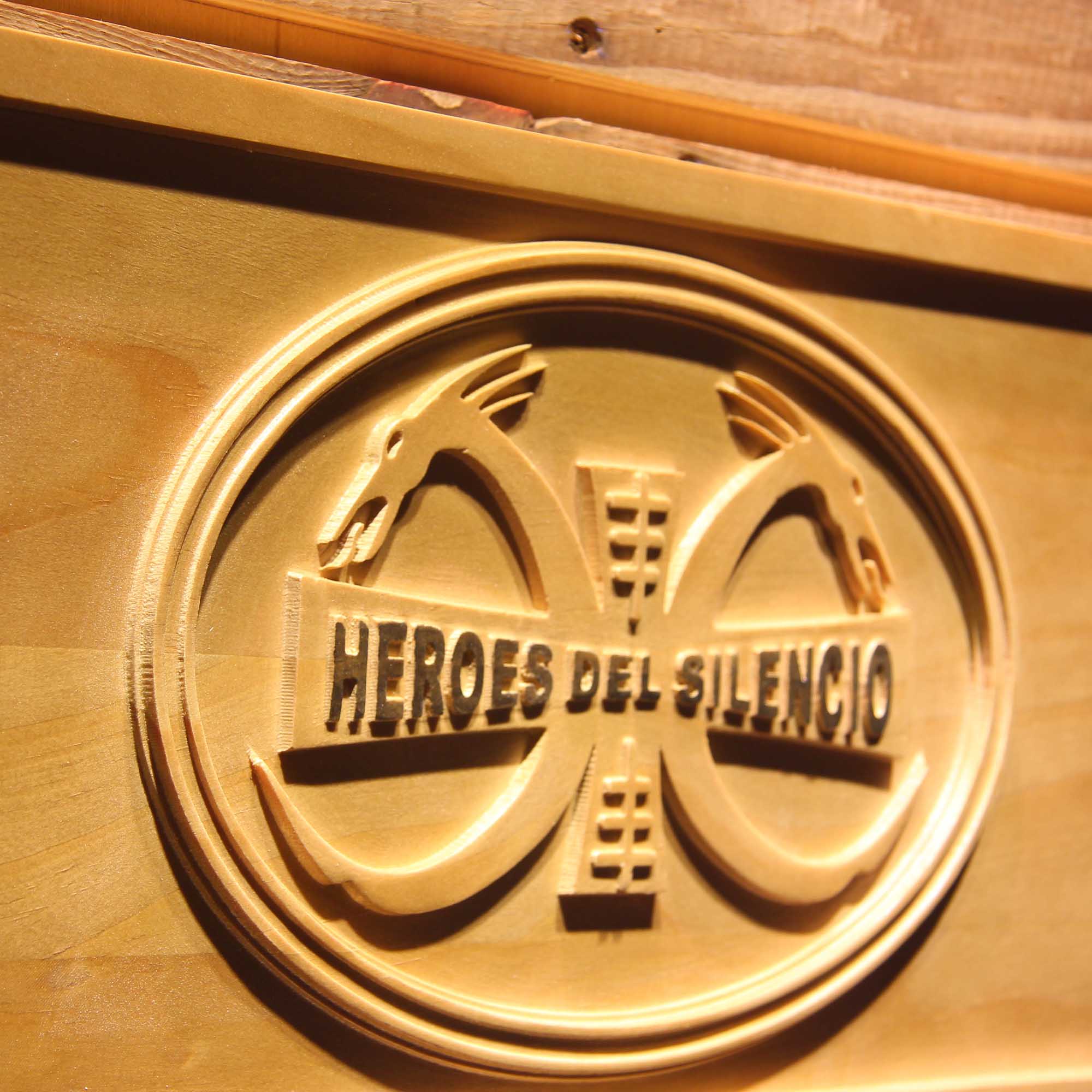 Heroes Del Silencio Rock Band 3D Wooden Engrave Sign