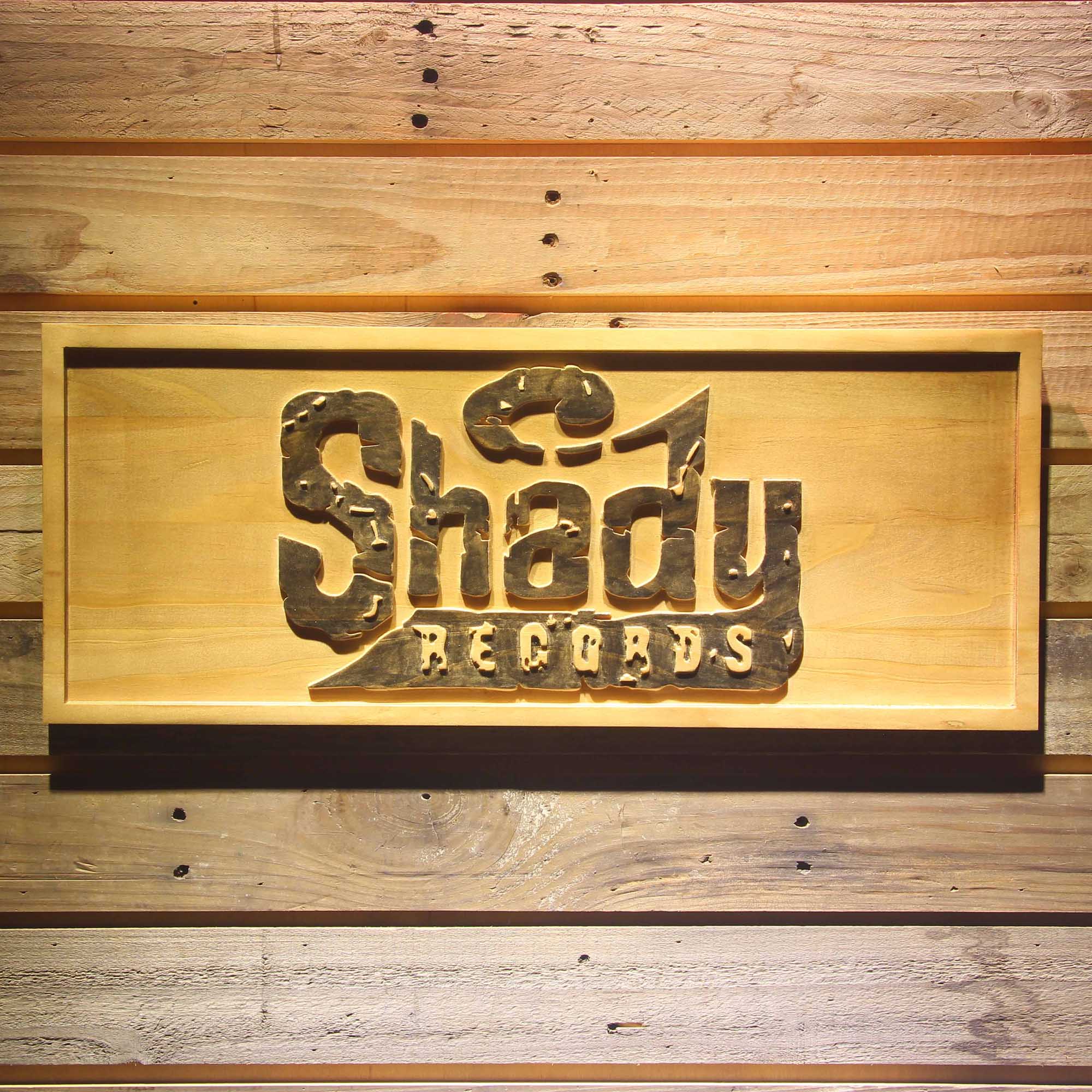 Shady Records American Record Label 3D Wooden Engrave Sign