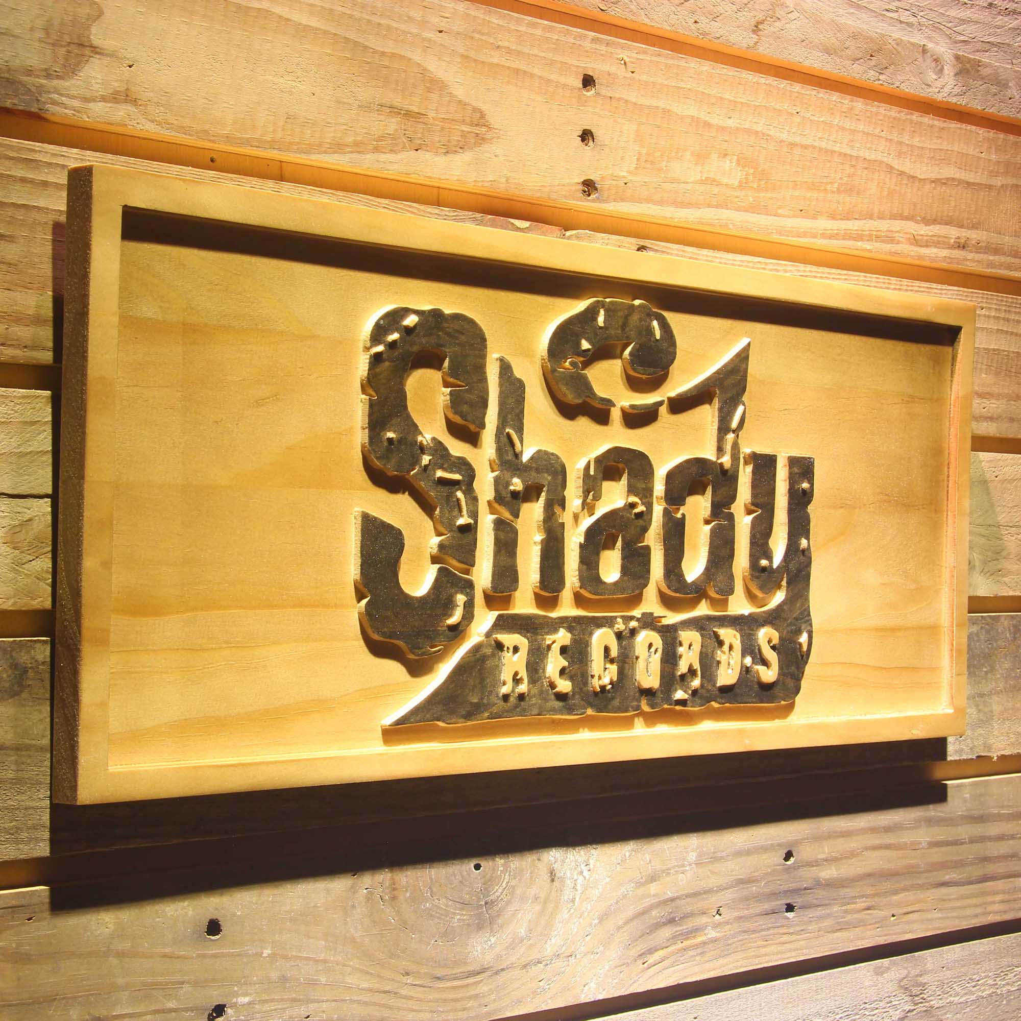 Shady Records American Record Label 3D Wooden Engrave Sign