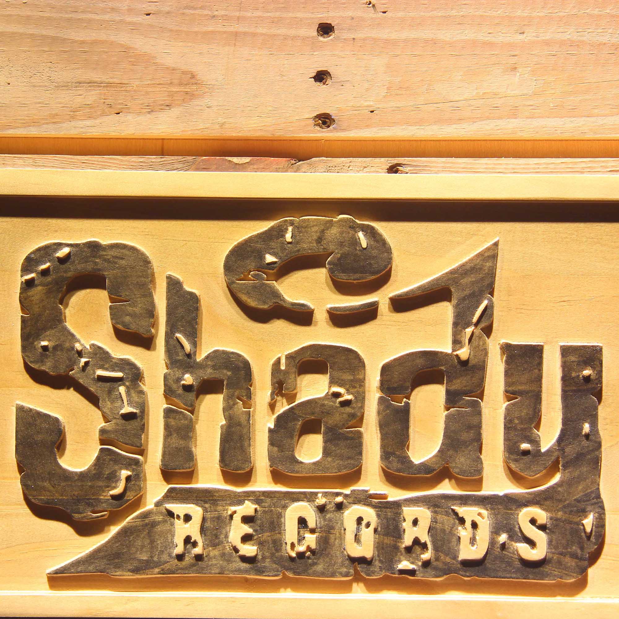 Shady Records American Record Label 3D Wooden Engrave Sign