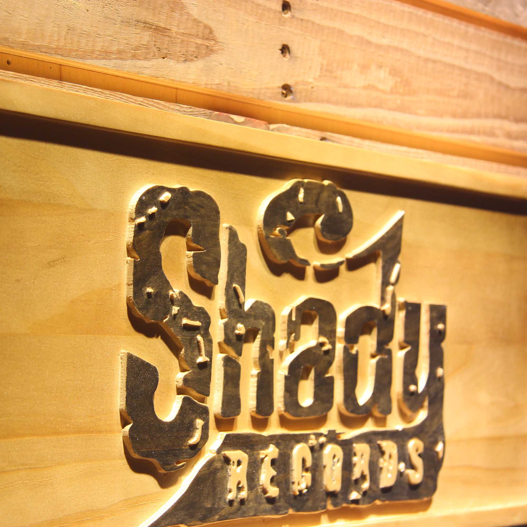 Shady Records American Record Label 3D Wooden Engrave Sign