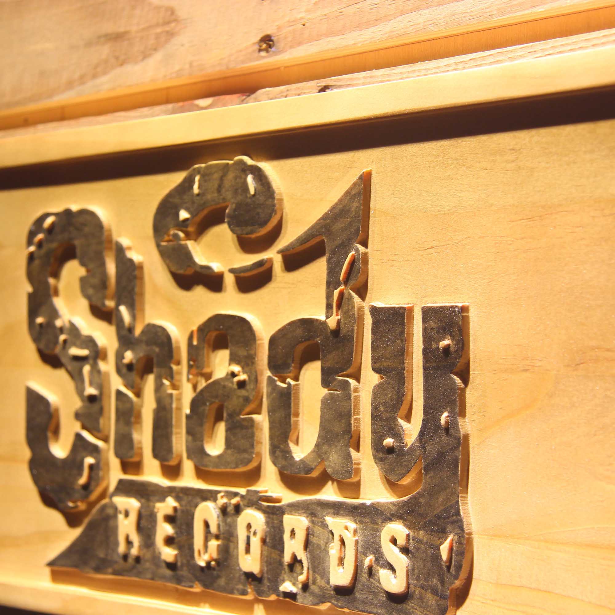 Shady Records American Record Label 3D Wooden Engrave Sign