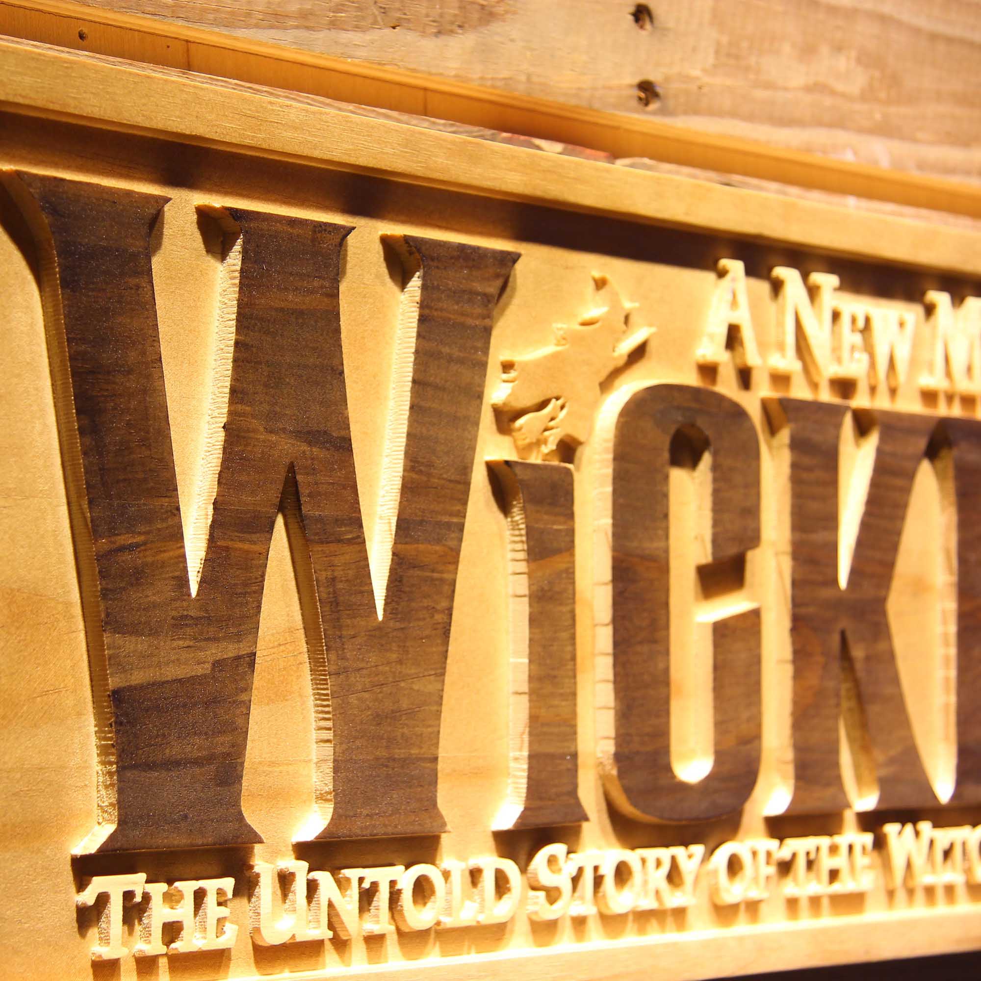 Wicked The Musical 3D Wooden Engrave Sign