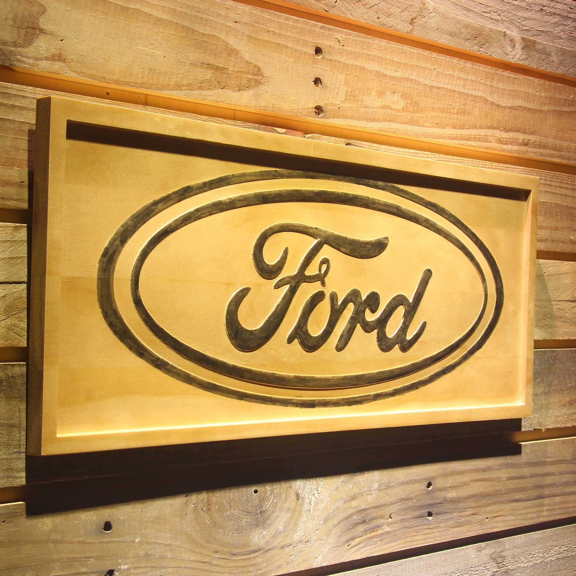 Ford 3D Wooden Engrave Sign