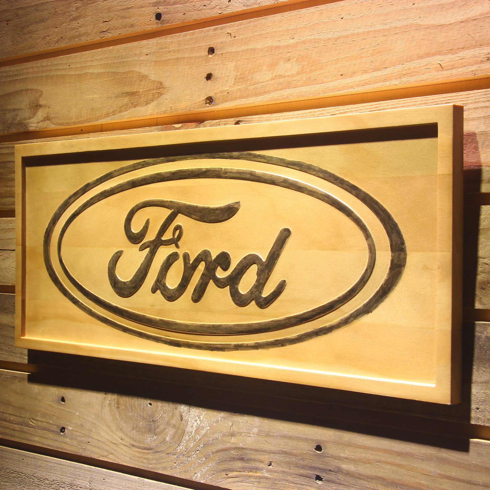 Ford 3D Wooden Engrave Sign