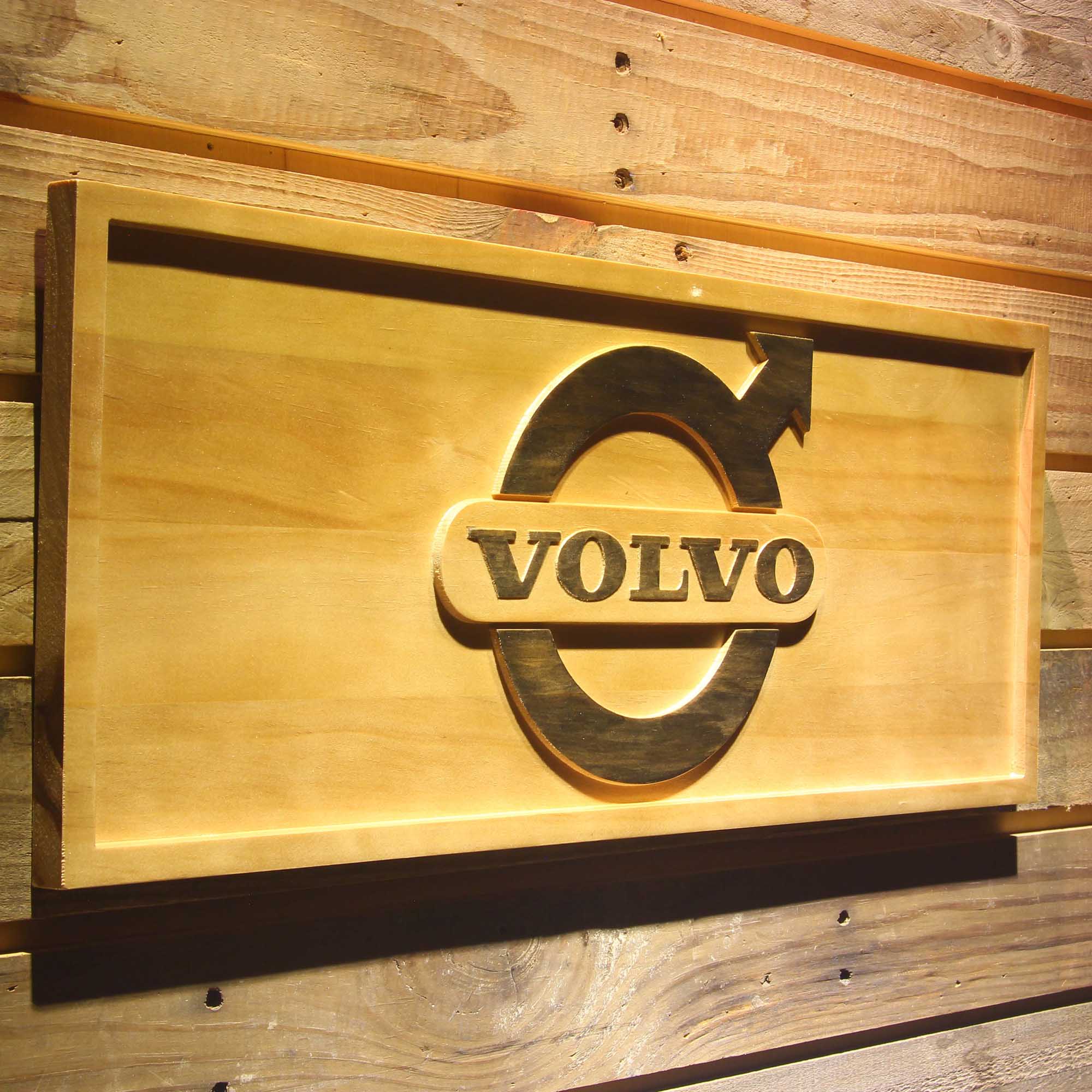 Volvo 3D Wooden Engrave Sign