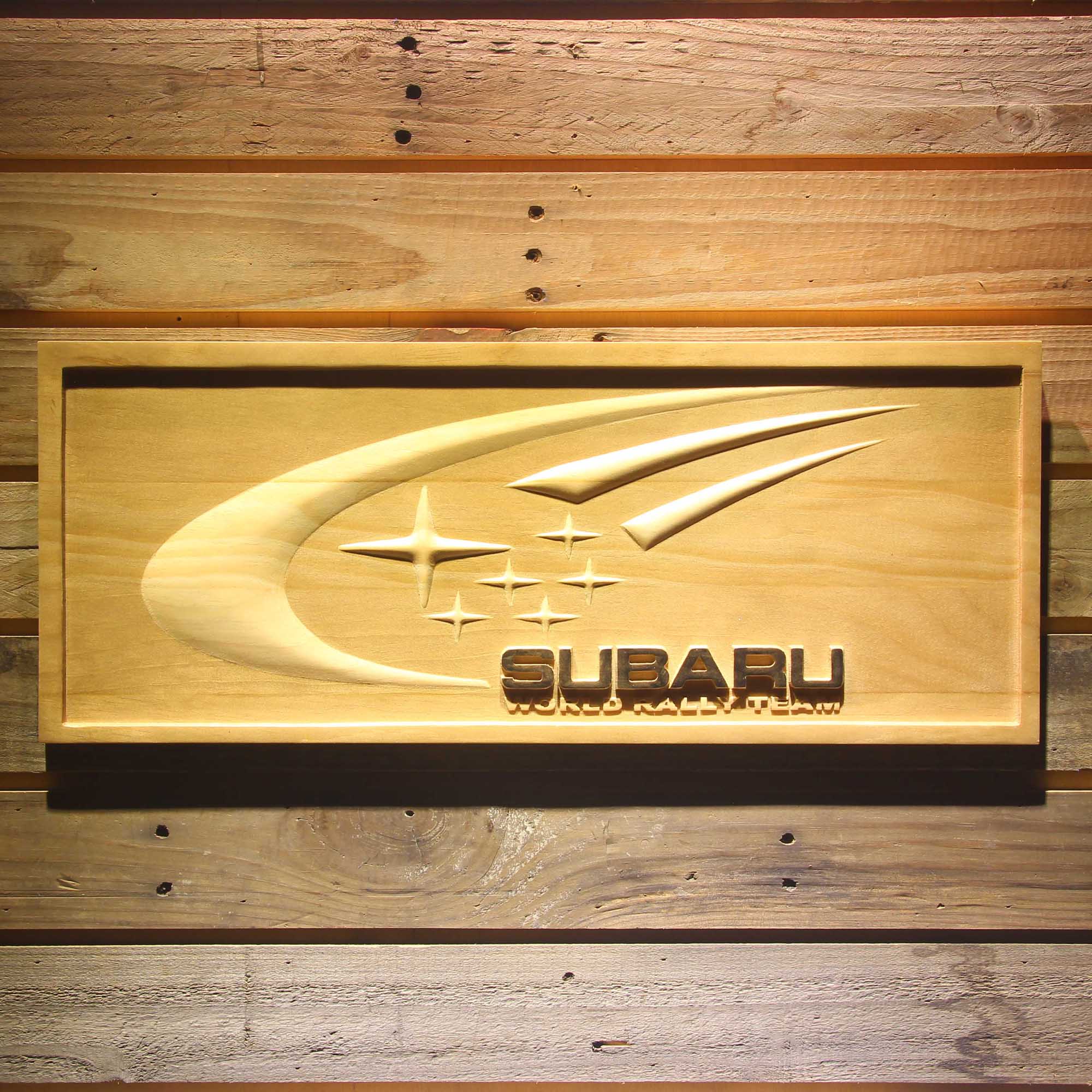 Subaru 3D Wooden Engrave Sign